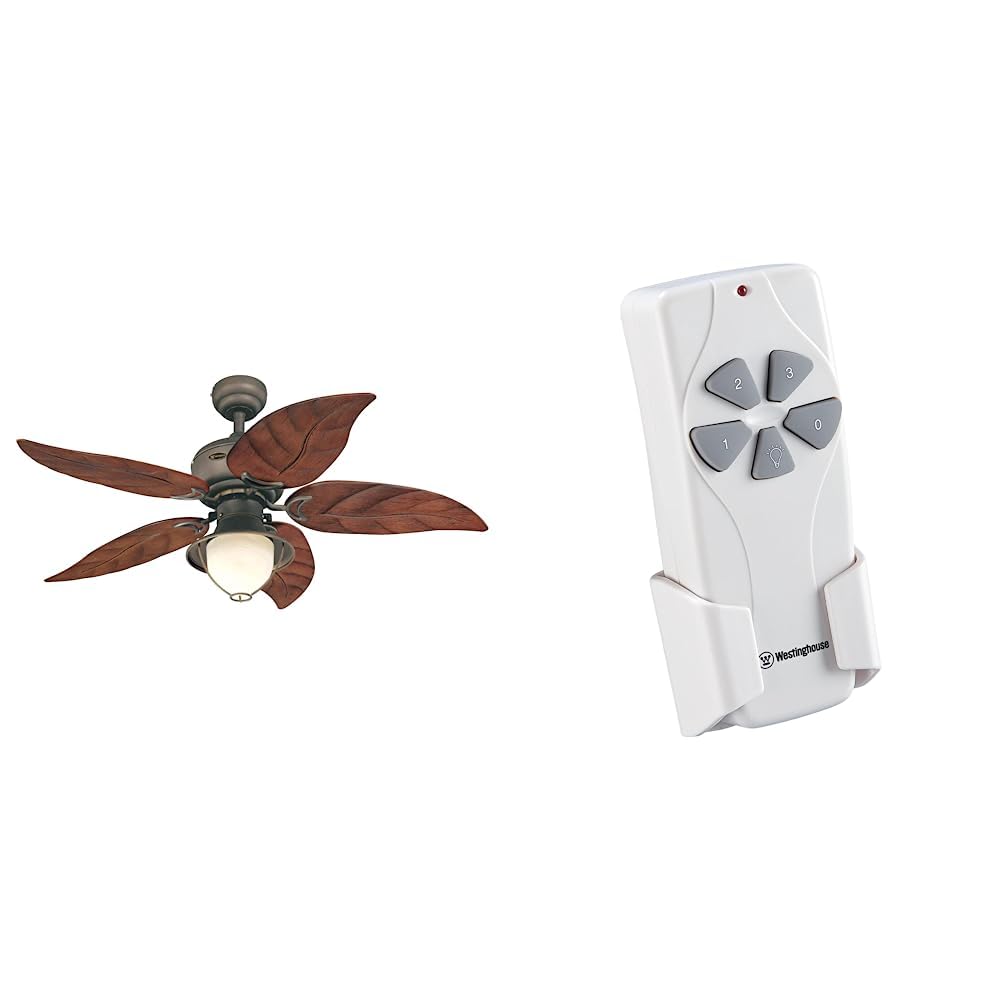 Westinghouse 48 Inch Oasis Indoor/Outdoor Ceiling Fan with Light Kit - Oil Rubbed Bronze Finish & White Remote Control (Model 7236200 & 7787000) - Perfect for Living Rooms, Bedrooms, and Covered Patios