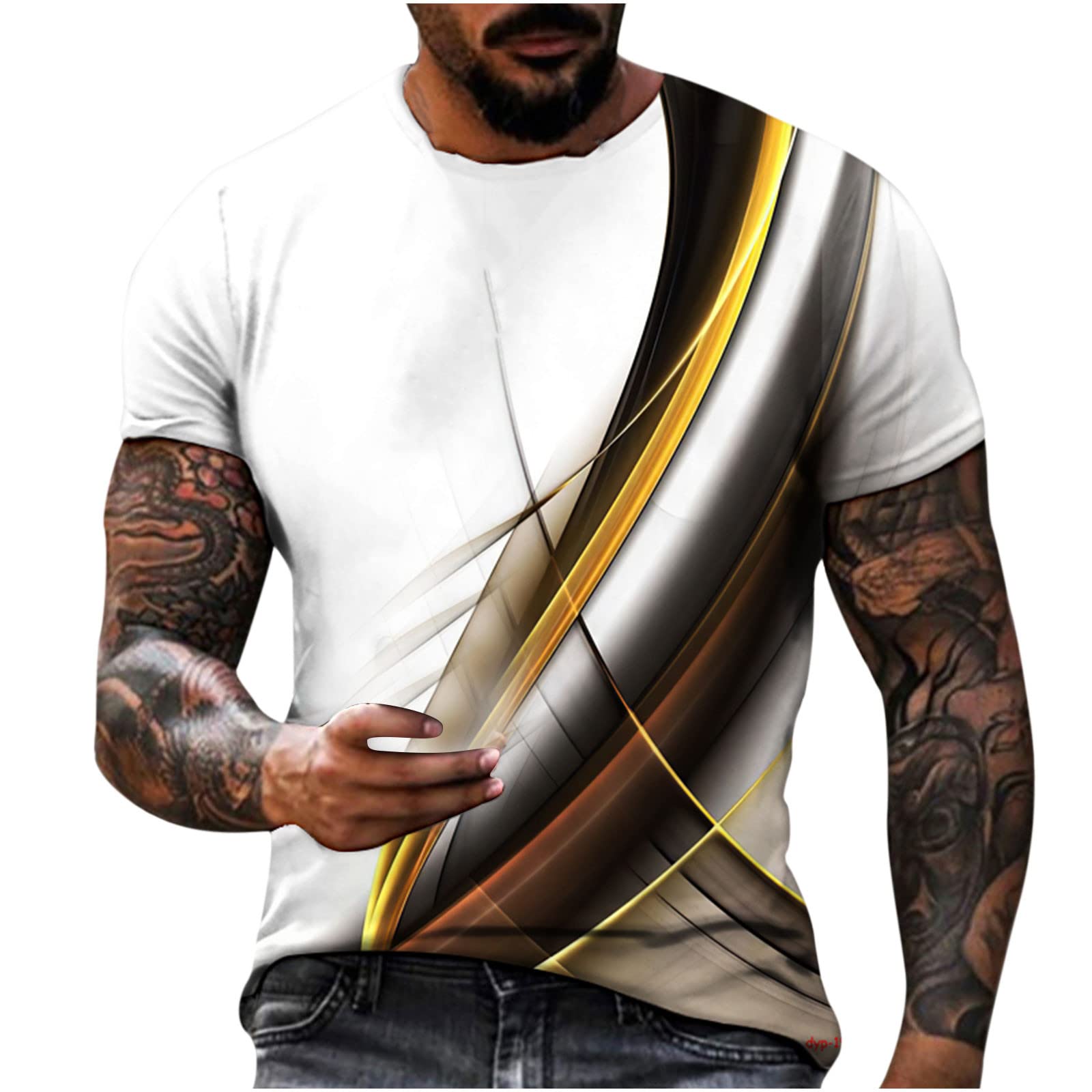 3D Printed Men's T-Shirts - Summer Short Sleeve Crewneck Tees for Casual & Athletic Wear | Comfortable Daily Tops for Gym, Workout & Street Style