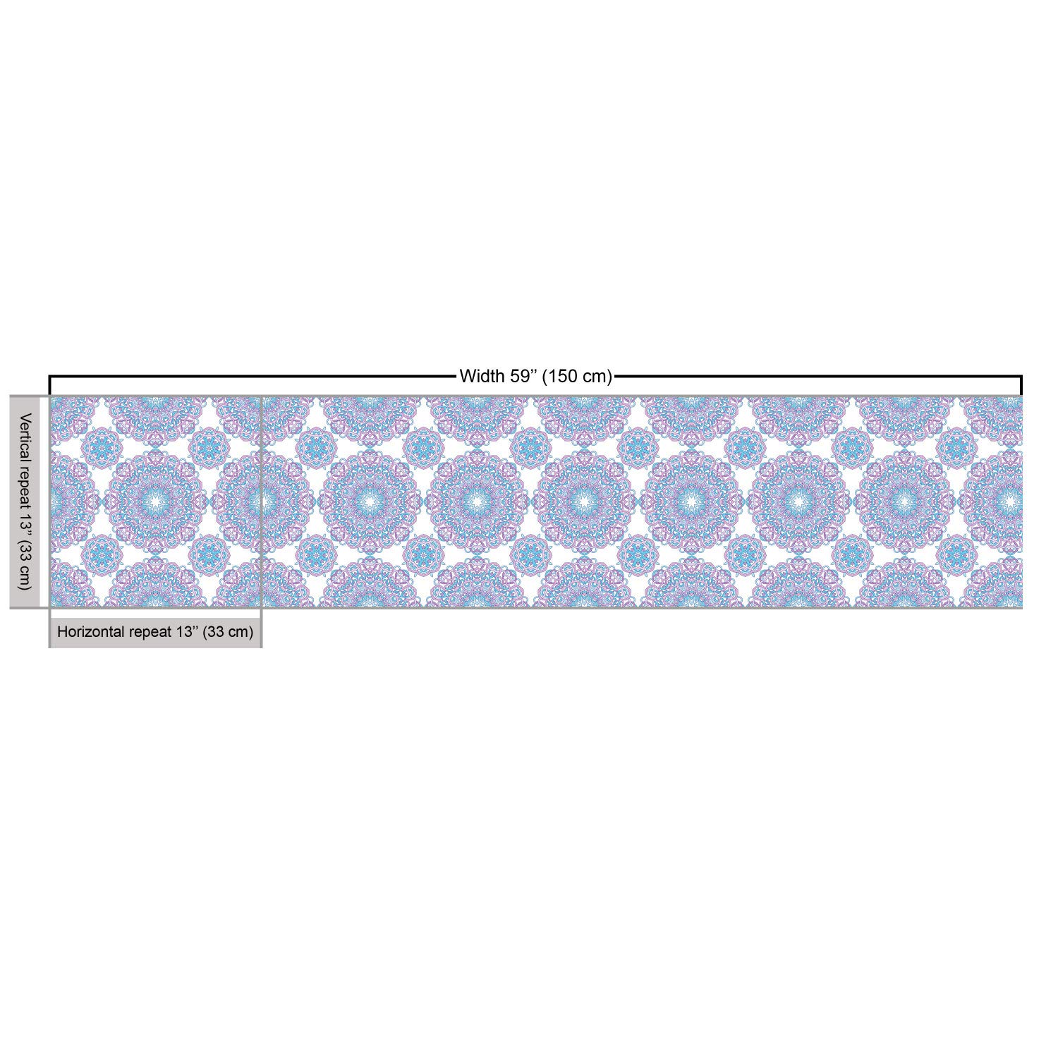 Ambesonne Mandala Fabric by The Yard - Pastel Yoga Meditation Cultural Print with Entangled Floral Lines - Decorative Upholstery & Home Decor Fabric (10 Yards, Lilac Blue White) - Perfect for Yoga Studios, Bohemian Home Decor, Meditation Spaces & DIY Craft Projects