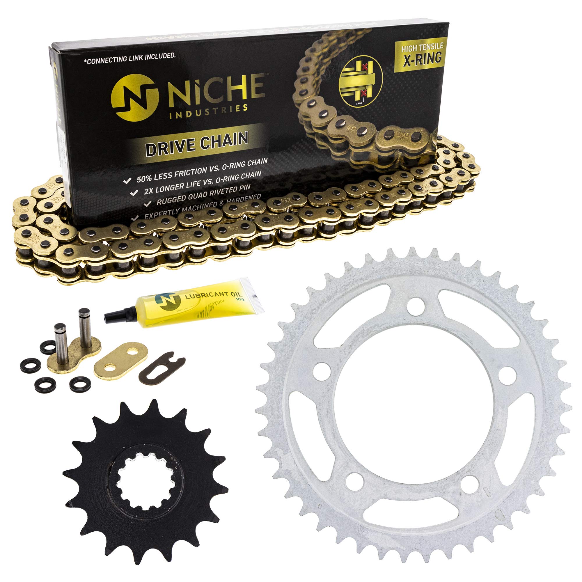 Honda CBR900RR Drive Sprocket Chain Kit - 16T Front & 43T Rear 525VM-X X-Ring 120 Links - High-Performance Motorcycle Replacement for Smooth Riding & Racing