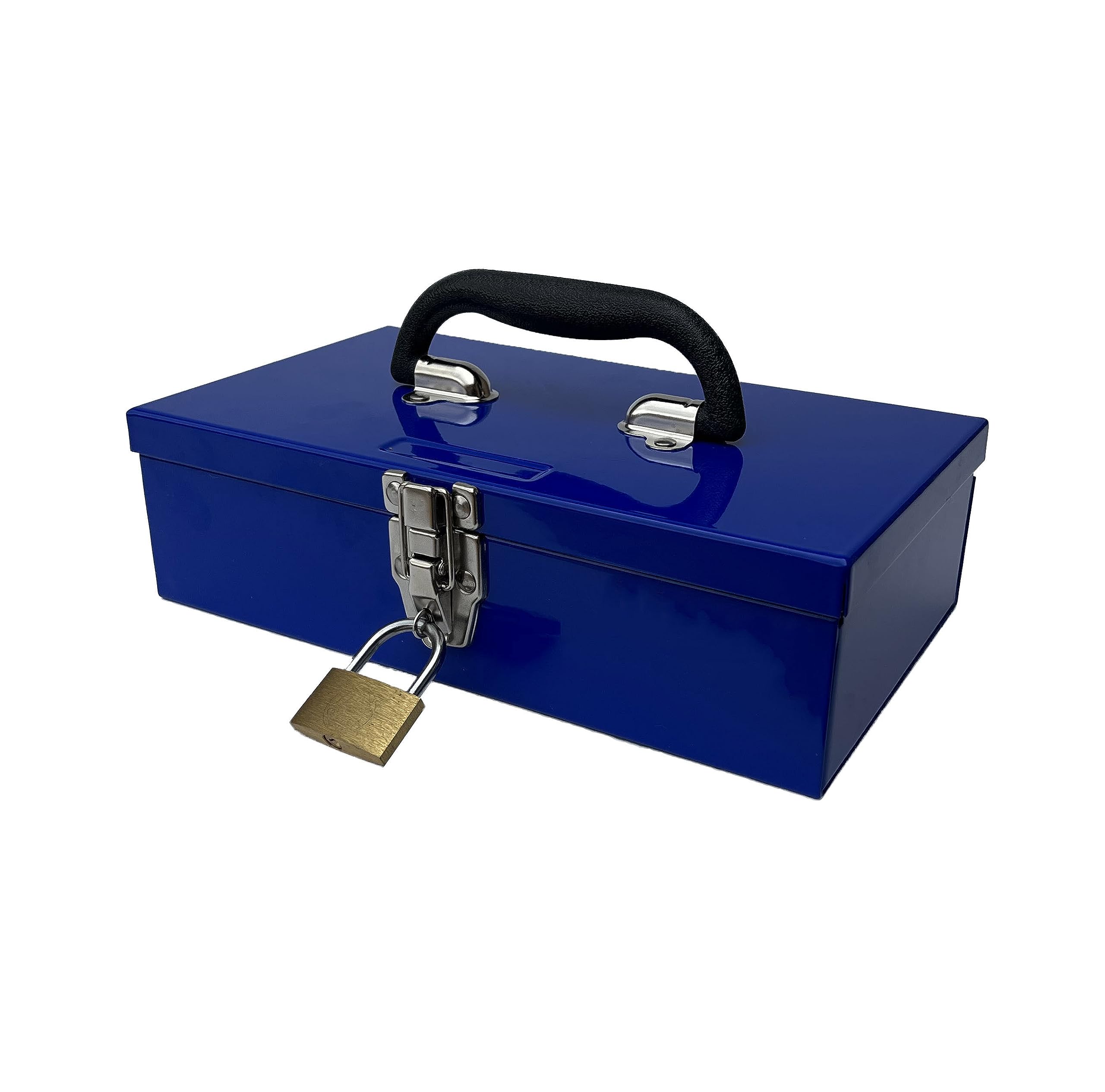 Portable Metal Tool Box with Latch - Small Parts Organizer for Carpenter Tools, Sockets & Hardware Storage (4002, Blue) | Perfect for Workshops, Job Sites & DIY Projects