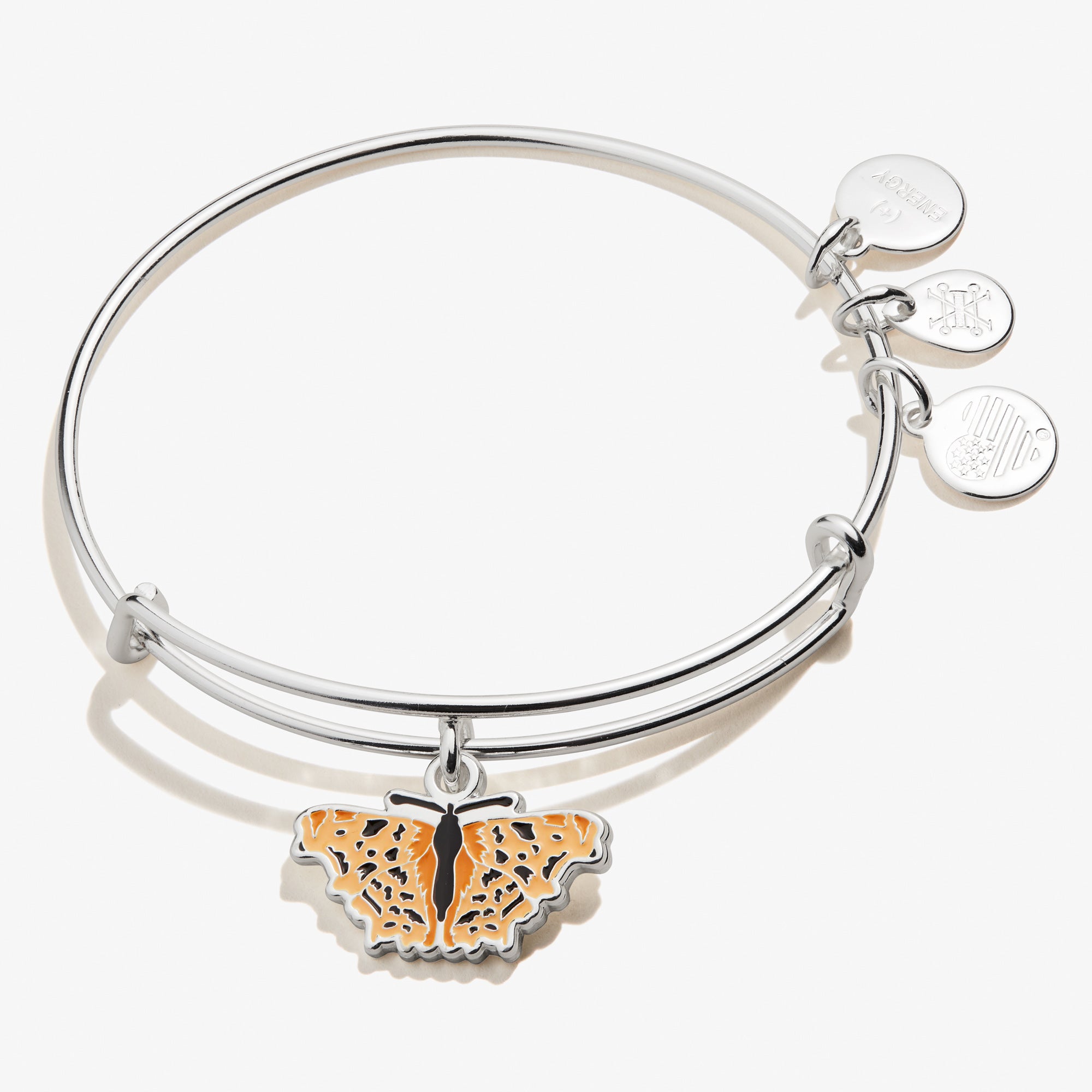 Elegant Comma Butterfly Charm Bangle - Sterling Silver Adjustable Bracelet for Women - Perfect for Everyday Wear, Gifts & Special Occasions
