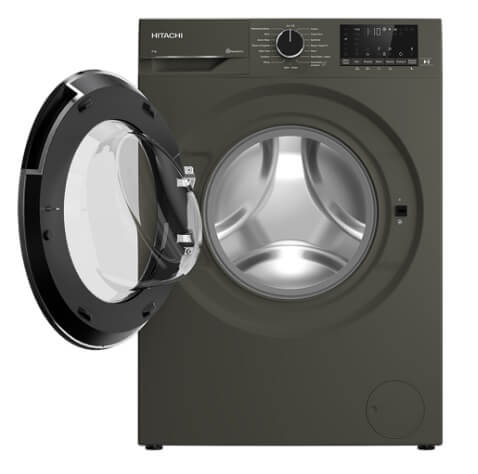 Hitachi BD 80YFVEM Front Load Washer with Steam, Hygiene & Easy Iron Inverter Technology - Perfect for Laundry Rooms, Apartments and Energy-Efficient Homes