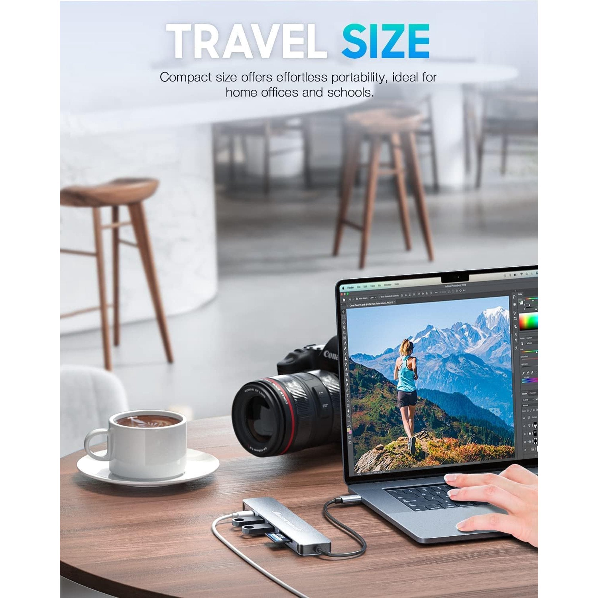 7-in-1 USB C Hub Multiport Adapter with HDMI, USB 3.0, SD/TF Card Reader - Perfect for MacBook Pro, Chromebook & Windows Laptops - Home Office & Travel Essential