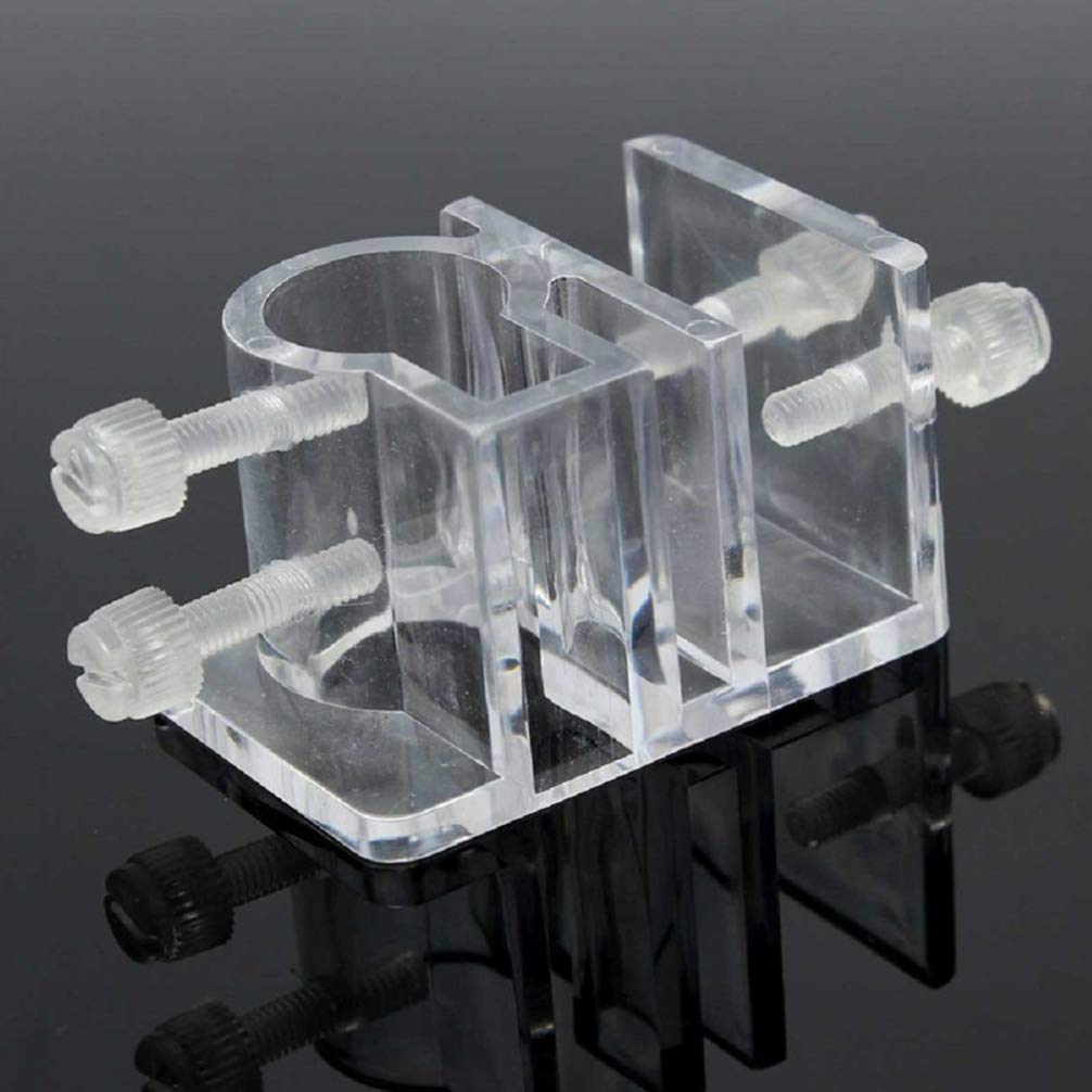 POPETPOP Aquarium Tube Holder - 4 Pack Acrylic Clips for Fish Tank Water Tubes
