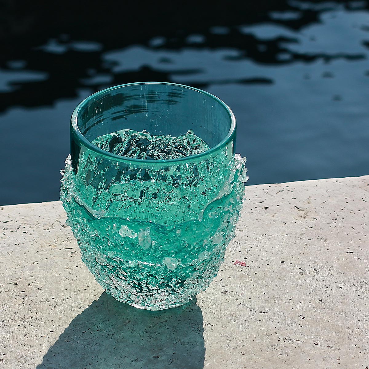 Handcrafted Ghiaccio Water Vase - Elegant Glass Flower Vase for Home Decor, Wedding Centerpieces & Gift Giving