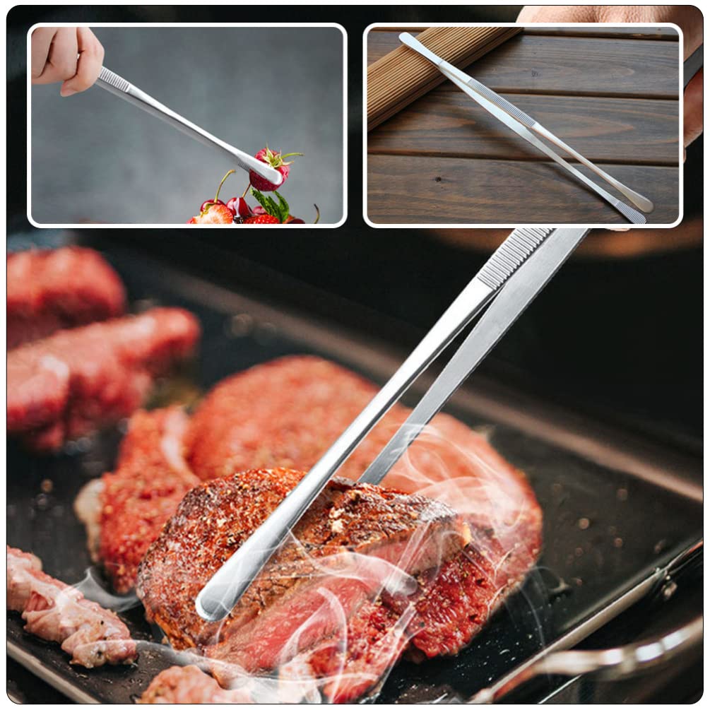 Premium Stainless Steel Grill Tongs - Professional BBQ Tongs for Outdoor Cooking, Camping & Backyard Grilling - Heavy Duty Food Tongs for Meat, Toast & More - Perfect for Grilling, Picnics & Tailgating