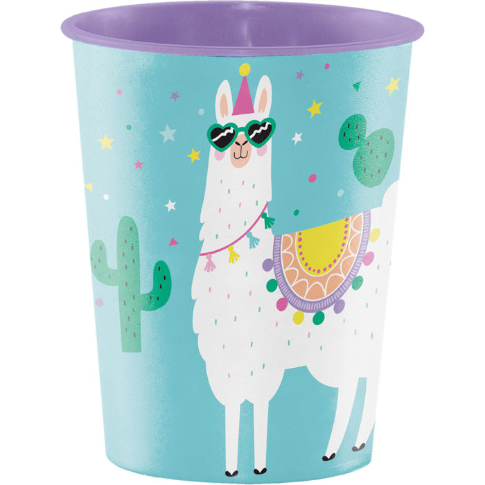 12-Pack Bulk Llama Themed 16 oz Plastic Cups for Parties, Birthdays & Summer BBQs - Colorful Disposable Drinkware for Kids & Adults