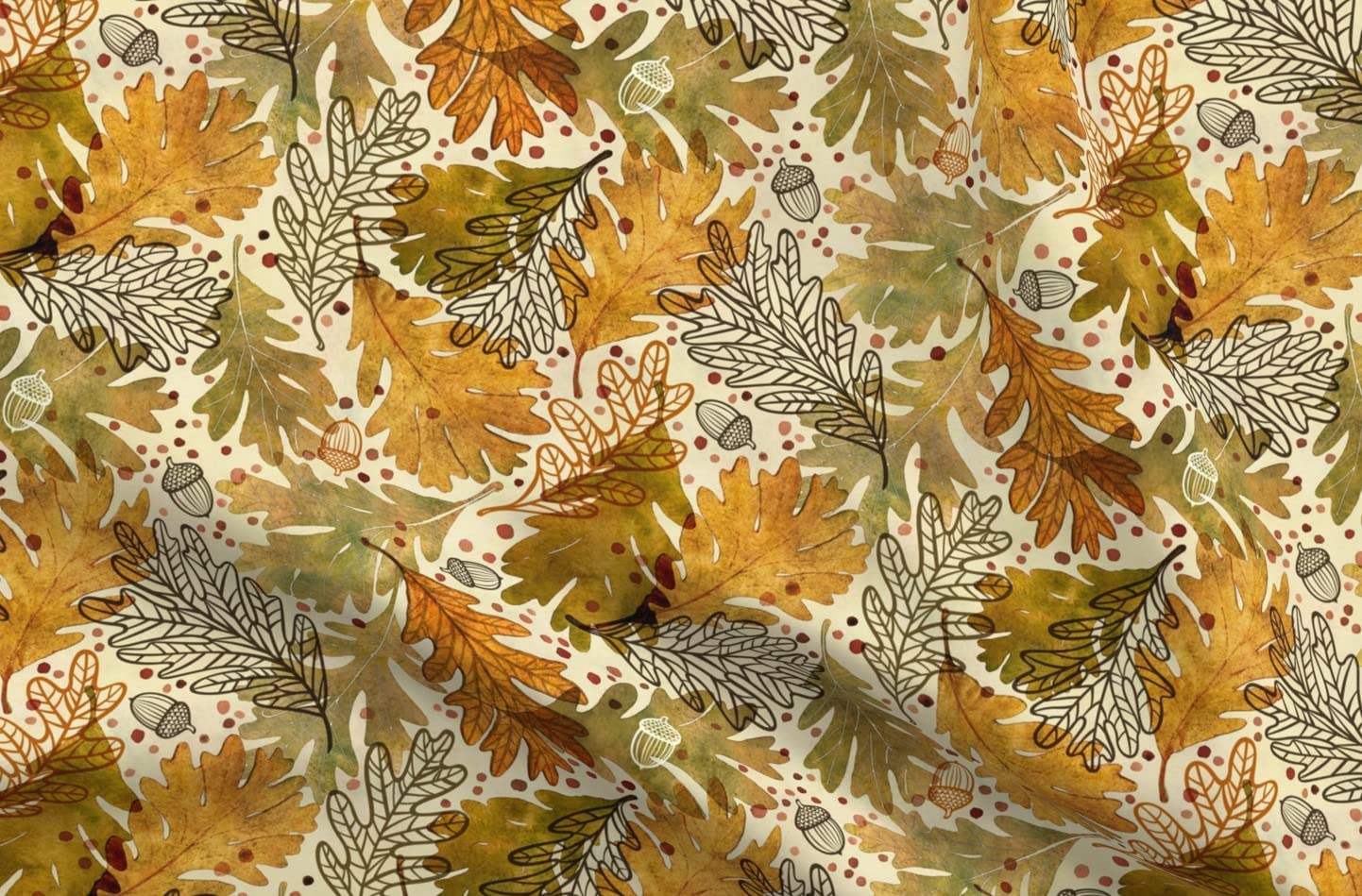 Autumn Confetti Printed Cotton Poplin Fabric by The Yard | Spoonflower Premium Cotton Fabric for Sewing, Quilting, Dresses & Crafts | Perfect for Fall Apparel, Home Decor & DIY Projects