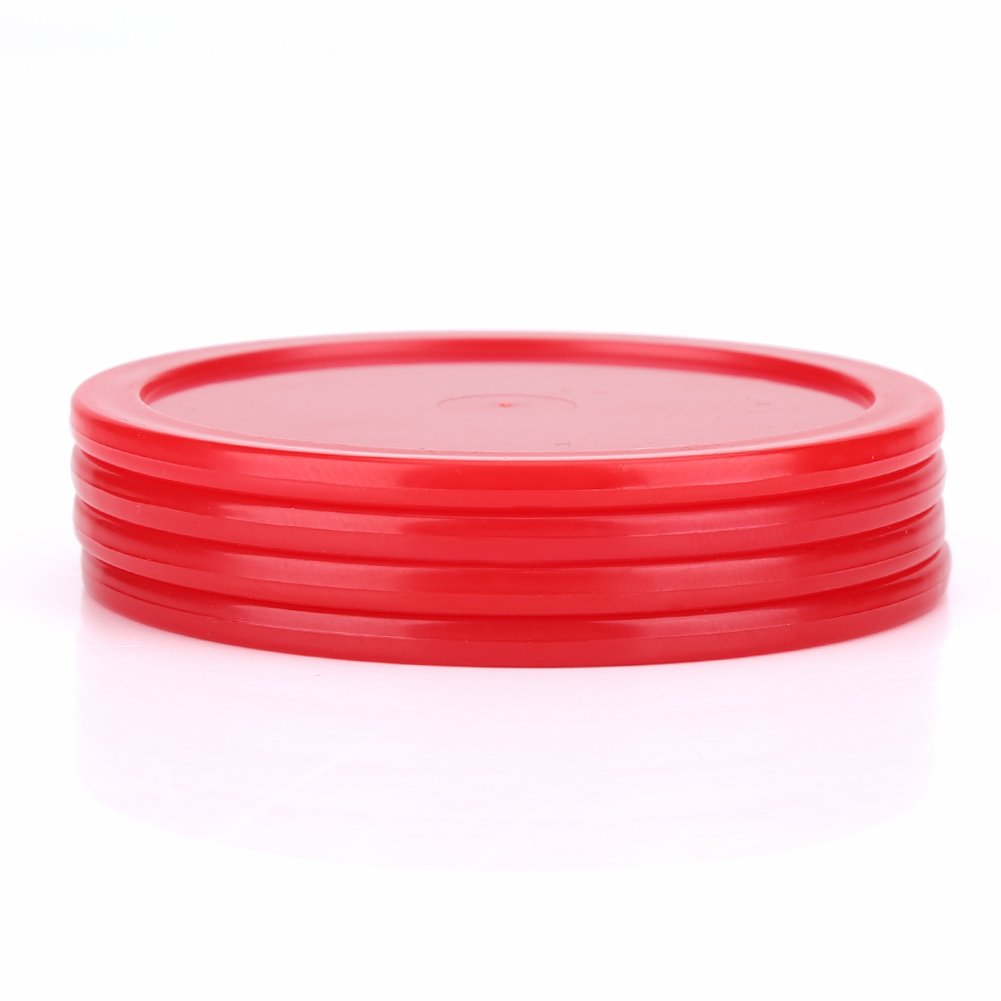 VBESTLIFE 2-Pack Plastic Air Hockey Pushers with 4 Pucks & 2 Green Replacement Pads - Perfect for Family Game Nights, Arcade Tables, and Indoor Hockey Fun
