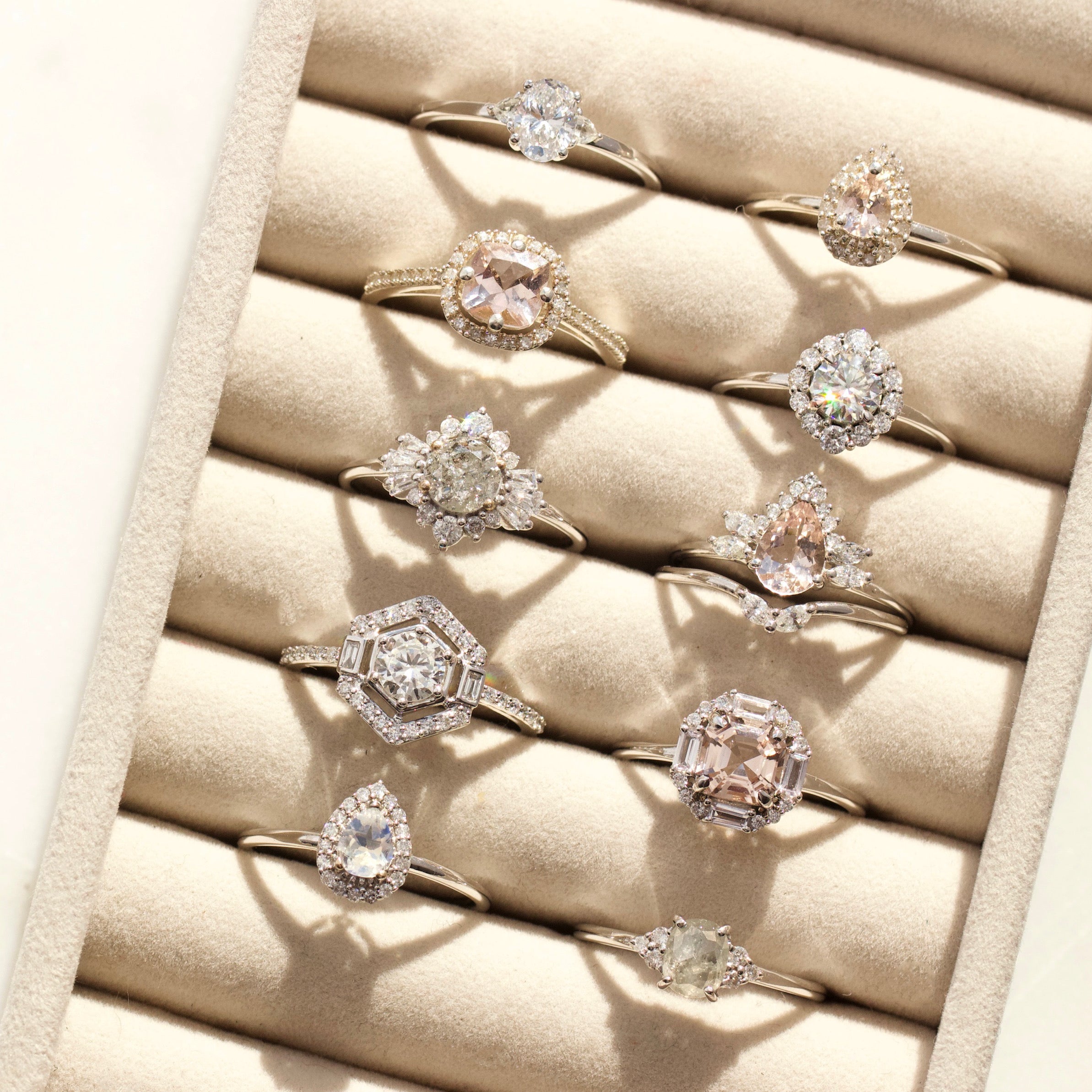 Juliet Morganite & Diamond Ring - 14K Rose Gold, UK Size P | Elegant Engagement, Wedding, or Anniversary Jewelry Gift for Women