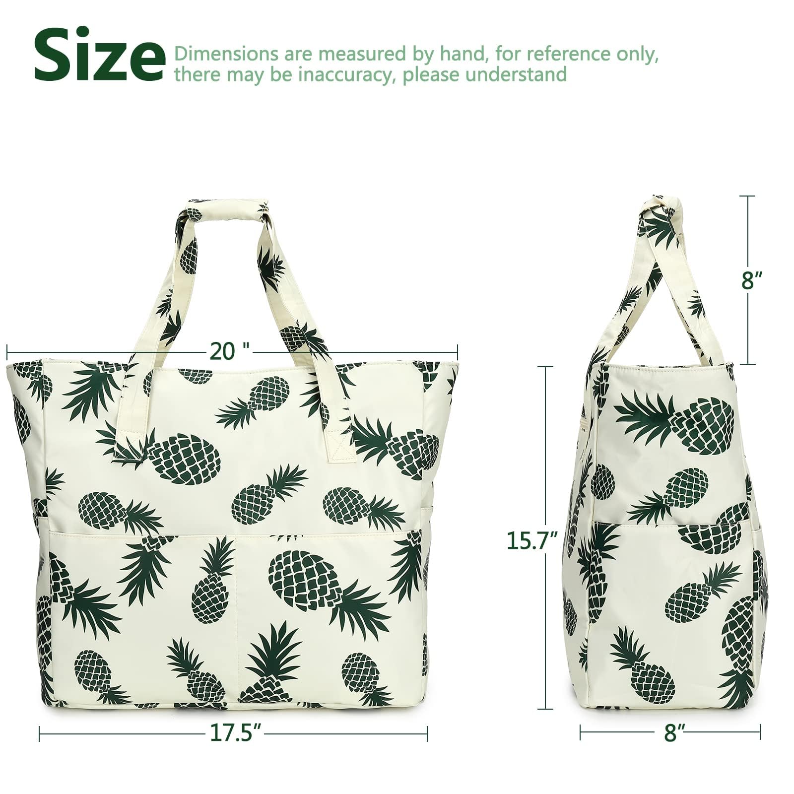 LEDAOU Large Waterproof Beach Tote Bag for Women - Sandproof Zippered Pool & Gym Bag with Wet Pocket - Perfect for Travel, Grocery Shopping & Beach Outings