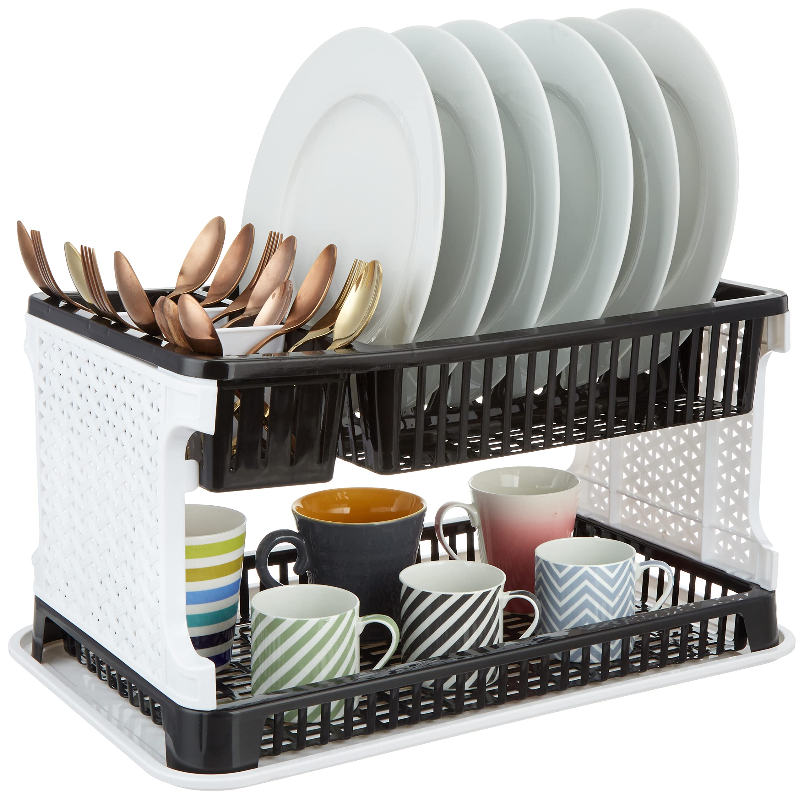 Zepdos Stainless Steel Kitchen Sink Dish Drainer Rack with Tray - 51 x 33 x 27.2 cm Space Saving Dish Organizer & Utensil Holder - Perfect for Small Kitchens, Apartments, RV Use
