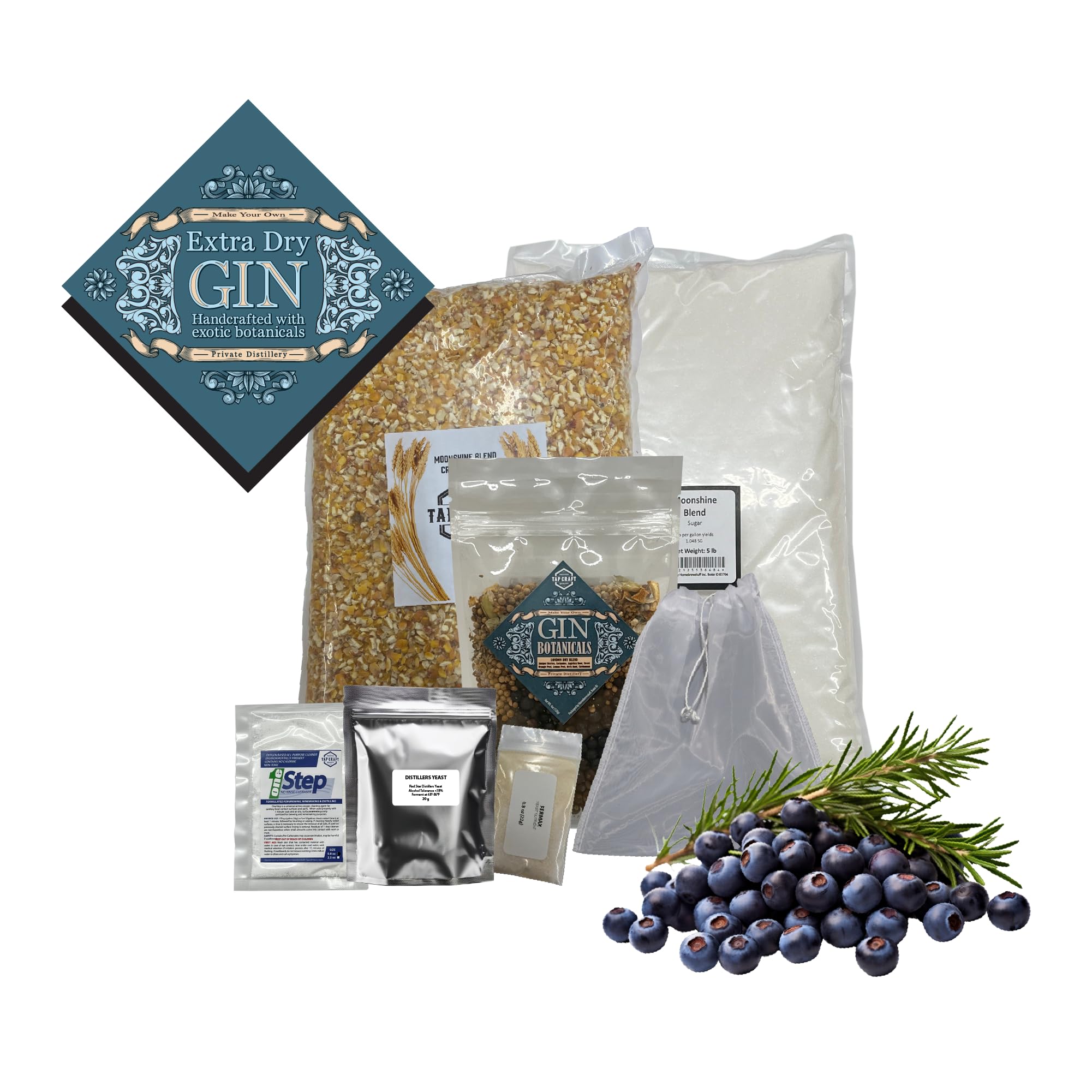 Tapcraft DIY Gin Recipe Mash Kit - Make Your Own Gin at Home - Premium Home Distilling Supplies - Perfect Gift for Men, Dad & Cocktail Enthusiasts - Great for Home Bars, Parties & Special Occasions