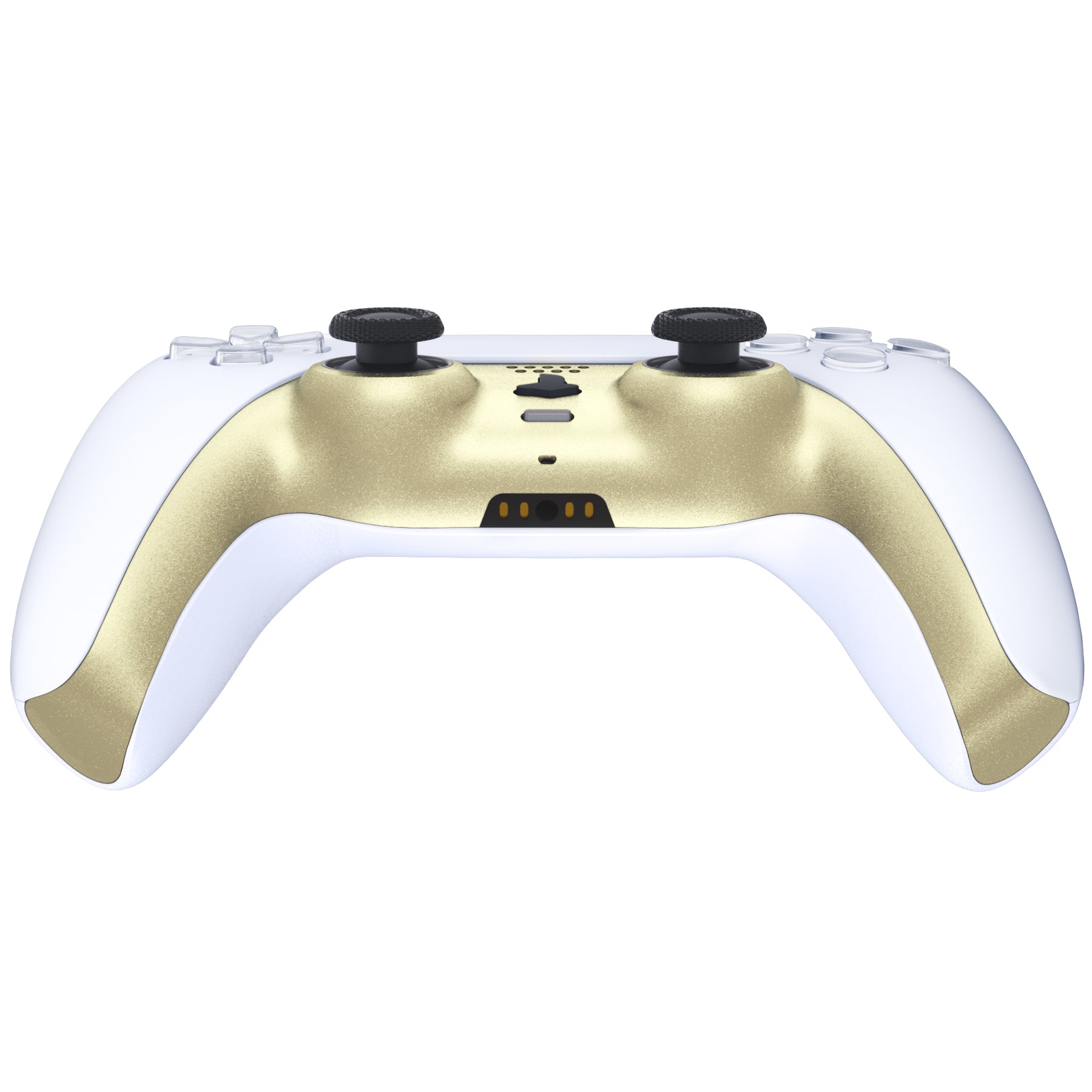 eXtremeRate Metallic Champagne Gold PS5 Controller Shell - DIY Replacement Cover with Accent Rings | Custom Plates for PS5 Controller (Model GPFP3019) | Perfect for Gaming, Streaming & Customization