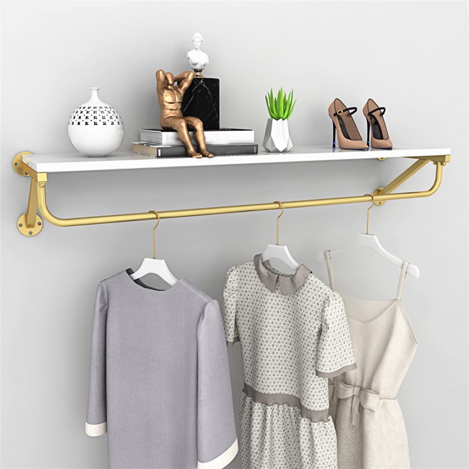Modern Wall-Mounted Coat Rack with Shelf - Space Saving Clothes Organizer for Entryway & Bedroom