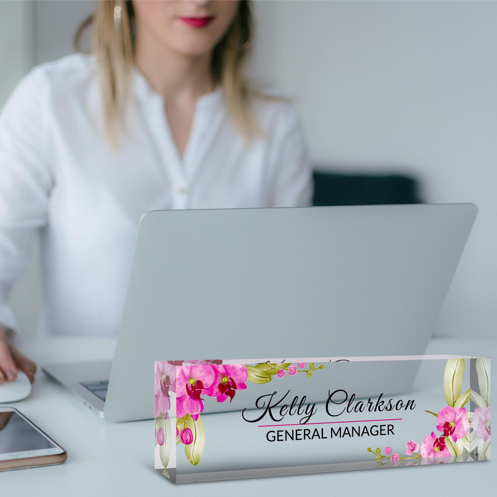 Personalized Desk Name Plate - Custom Office Nameplate for Boss, Nurse, Teacher, Employee & Coworkers | Teacher Appreciation & Office Gifts | Perfect for Workplace, Reception Desks & Professional Settings