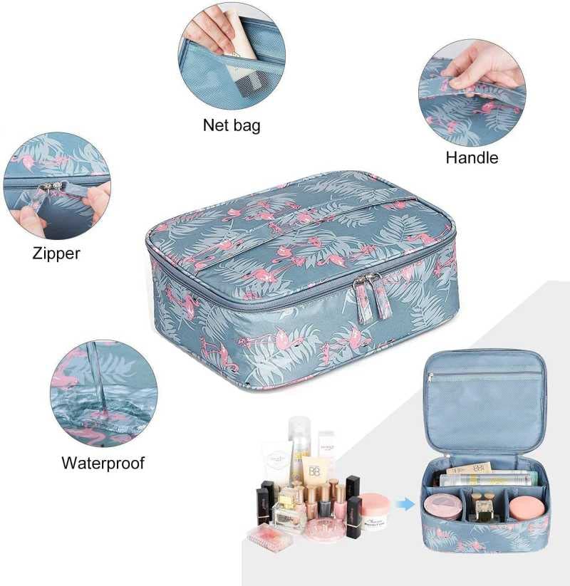 Favria Waterproof Large Cosmetic Bag for Women - 3 Pack Travel Makeup Organizer with Multiple Compartments | Perfect for Toiletries, Makeup Storage & Travel Essentials (Pink, Black, Gray) - Ideal for Vacation, Gym, Business Trips & Daily Use