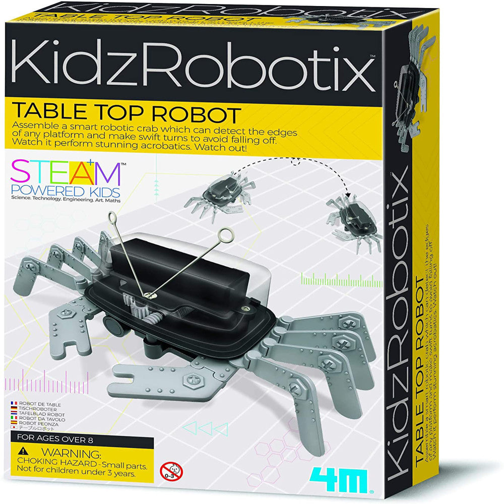 4M Table Top Robot - DIY Robotics STEM Kit for Kids | Build Your Own Edge Detector Robot | Fun Educational Science Project for Home & Classroom Learning