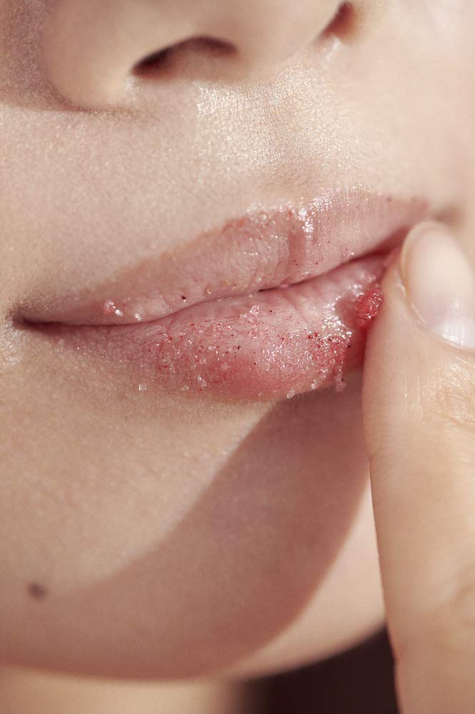 Henné Organics Natural Organic Sugar Lip Scrub Exfoliator - Rose Diamonds Flavor for Soft Smooth Lips - Perfect for Dry Chapped Lips Care & Pre-Makeup Prep