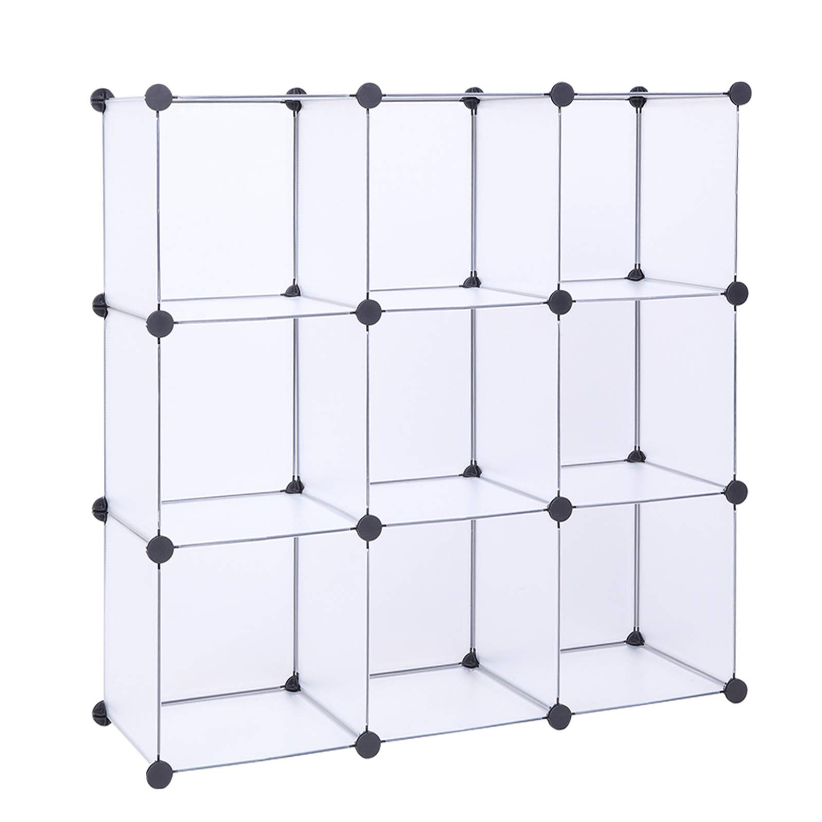 9-Cube Closet Organizer Storage Shelf - White DIY Cube Storage Cabinet for Bedroom, Closet & Office Organization | Space-Saving Shelving Unit for Shoes, Toys & Home Decor