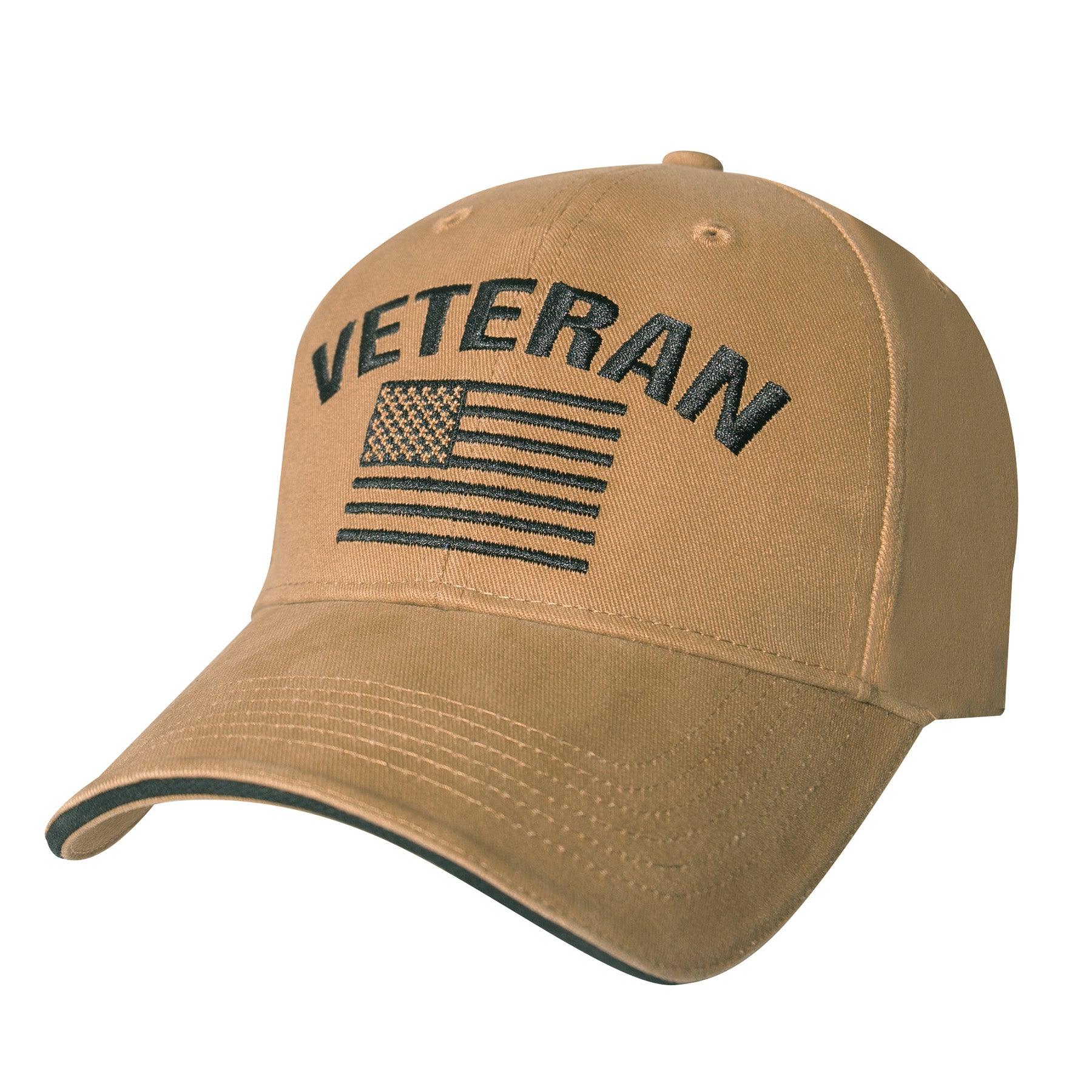 Rothco Vintage Veteran Low Profile Baseball Cap - Military Style Adjustable Dad Hat for Men & Women - Perfect for Outdoor Activities, Hiking, and Casual Wear