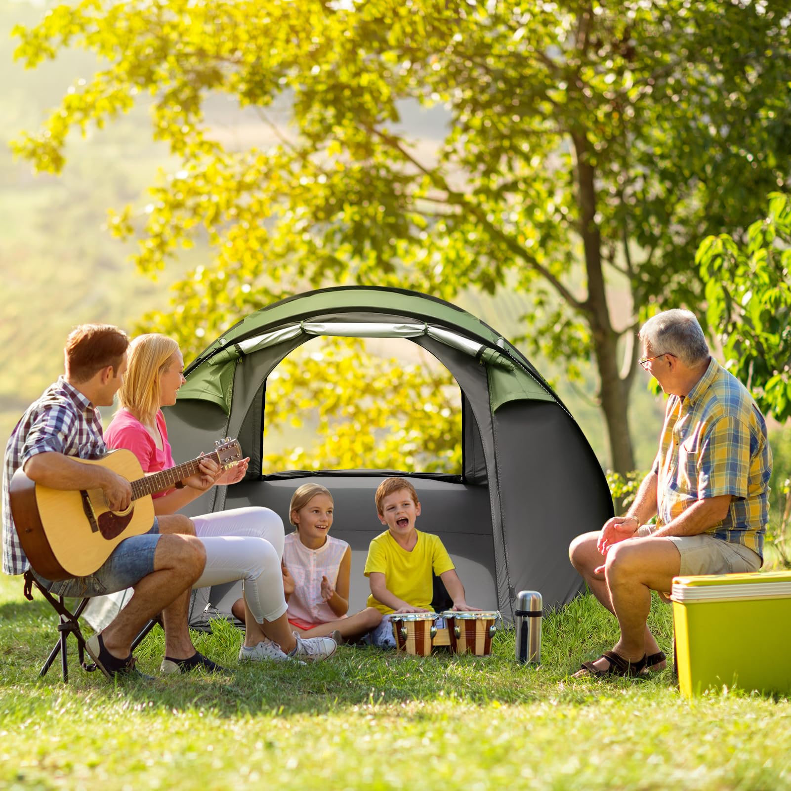 Instant Pop Up Tent for Camping - Water Resistant Dome Tent with Carry Bag | Easy Setup for Family Camping, Hiking & Outdoor Adventures | Perfect for 3-Season Use in Parks, Beaches & Backyards