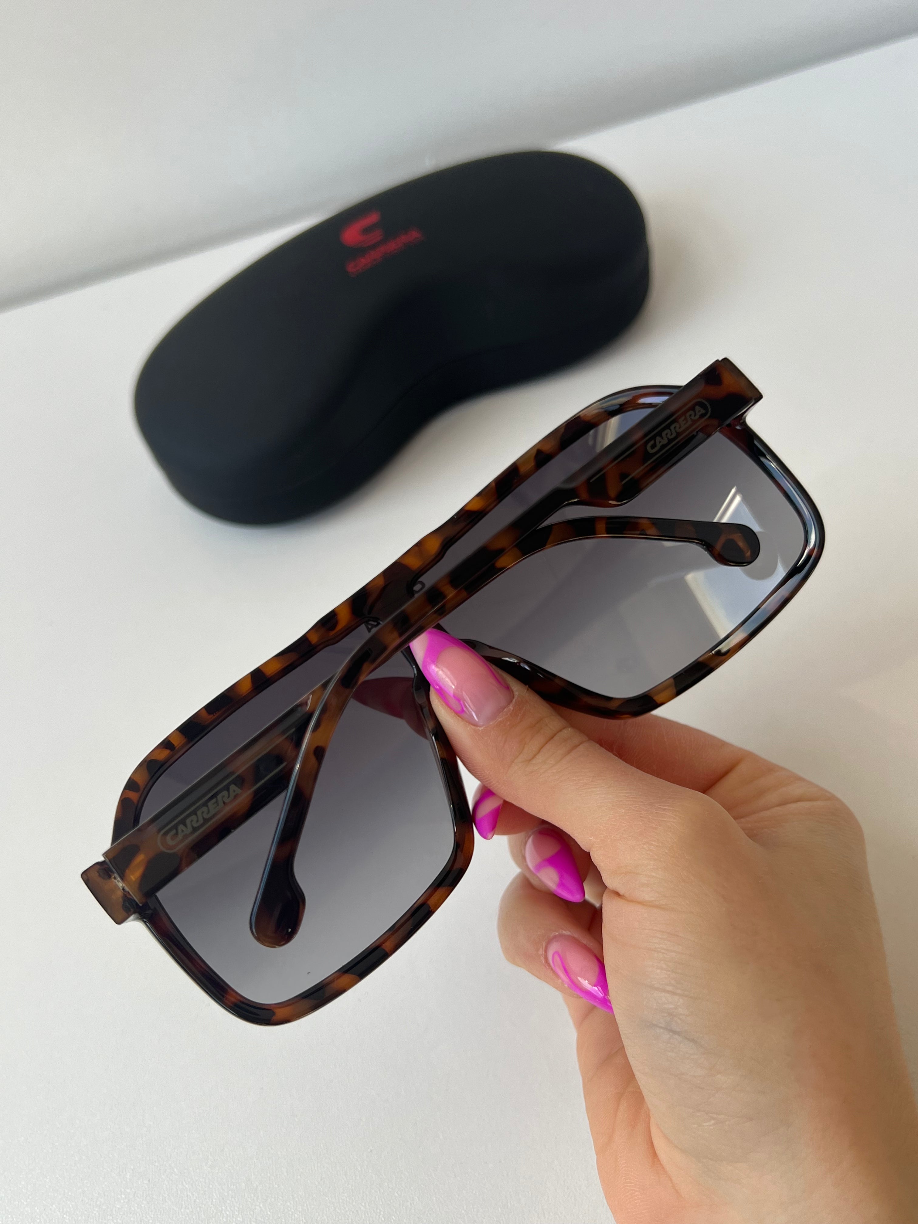 Carrera 1046/S Shield Sunglasses for Men & Women - Havana Brown Polarized Sports Sunglasses for Running, Cycling & Outdoor Activities