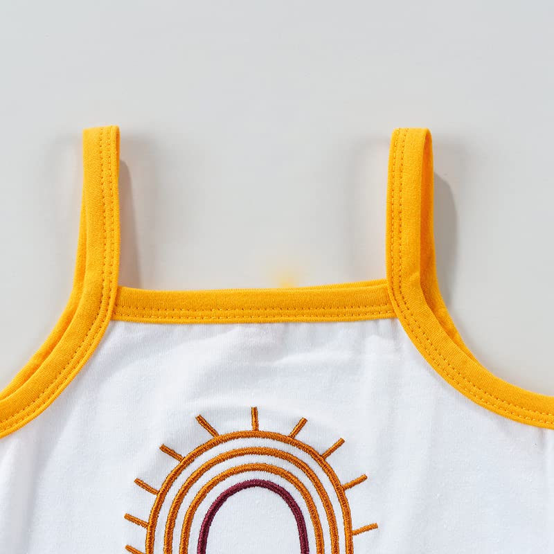 Newborn Baby Girl Clothes Set - Cute Infant Romper with Headband & Tank Top Shorts Outfit | Summer Rainbow Cotton Outfits for Newborns | Perfect for Photoshoots, Birthday Parties & Daily Wear