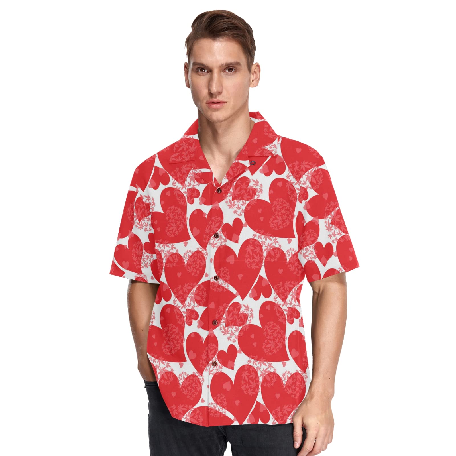 Fisyme Men's Hawaiian Shirt - Loose Fit Short Sleeve Button Down Beach Shirt for Summer Vacation, Luau Party & Tropical Getaway | Breathable Casual Shirt for Poolside Relaxation & Island Style