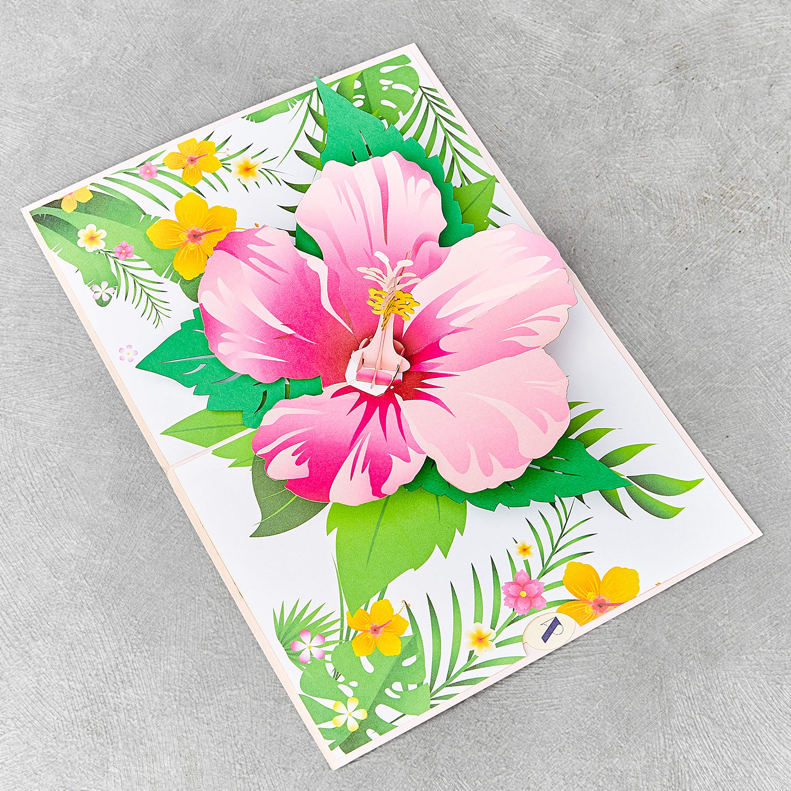 4x7 Hibiscus Pop Up Greeting Card - Handmade Blank Flower Card for Birthdays, Mother's Day, Hawaii Gifts for Women | Perfect for Any Occasion, Wedding Invitations & Thank You Cards