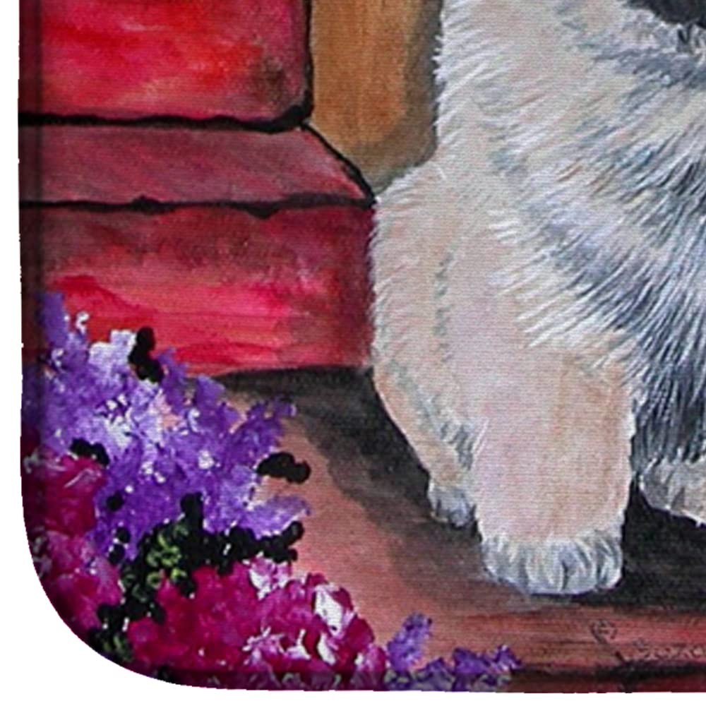 Keeshond Dog Themed Absorbent Dish Drying Mat - 14x21 Inch Multicolor Kitchen Counter Drying Pad | Perfect for Countertop Protection & Quick Dish Drying