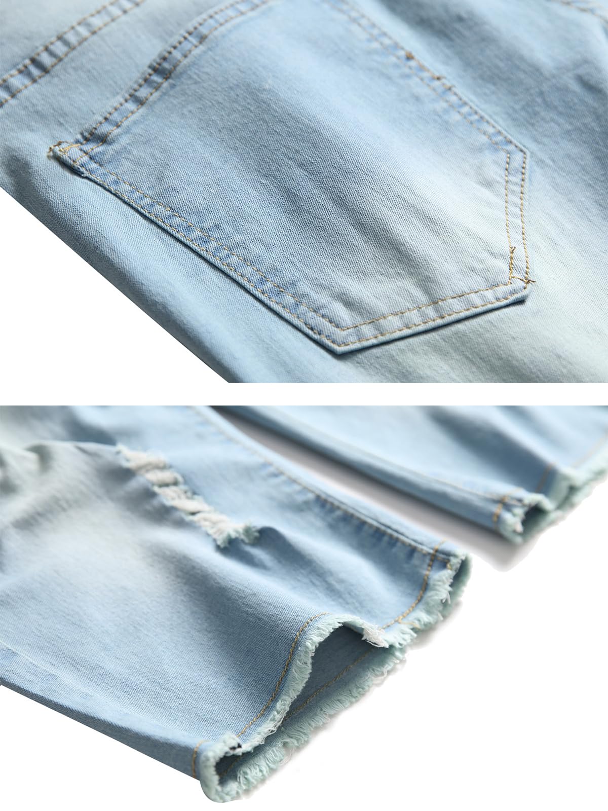 Litteking Men's Ripped Jean Shorts - Distressed Denim Shorts for Men with Pockets | Casual Summer Short Pants | Perfect for Beach, Vacation & Streetwear Fashion