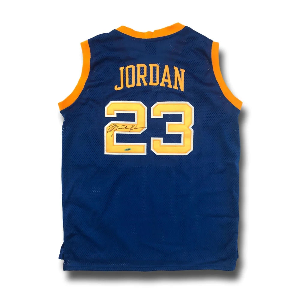 Authentic Michael Jordan Signed Laney High School Jersey with UDA COA - Upper Deck Certified Rare Collectible - Perfect for Sports Memorabilia Displays and Investment
