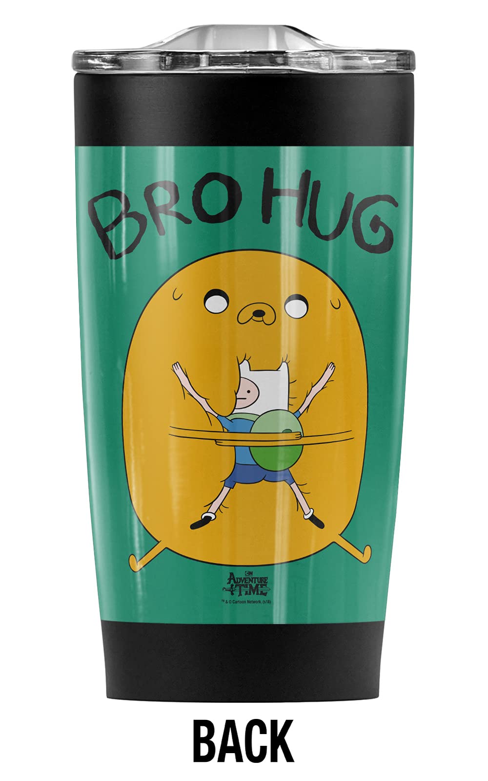 Adventure Time Jake Bro Hug 20 oz Stainless Steel Tumbler - Vacuum Insulated Travel Mug with Leakproof Sliding Lid | Keeps Hot & Cold Beverages Perfect Temperature | Great for Coffee, Tea, Iced Drinks | Ideal for Office, Commuting, Camping & Outdoor Adventures