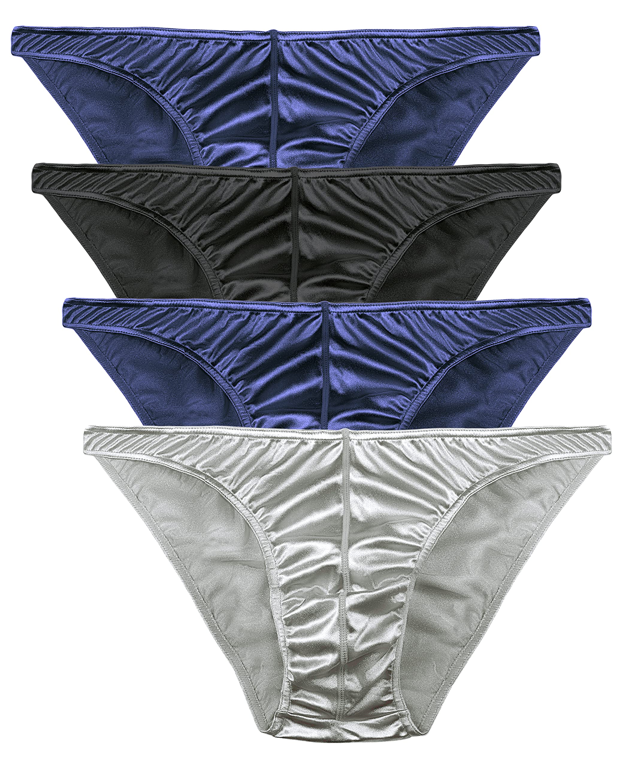 Men's Satin Bikini Briefs - Silky Sexy Underwear Multi Pack for Daily Wear & Special Occasions