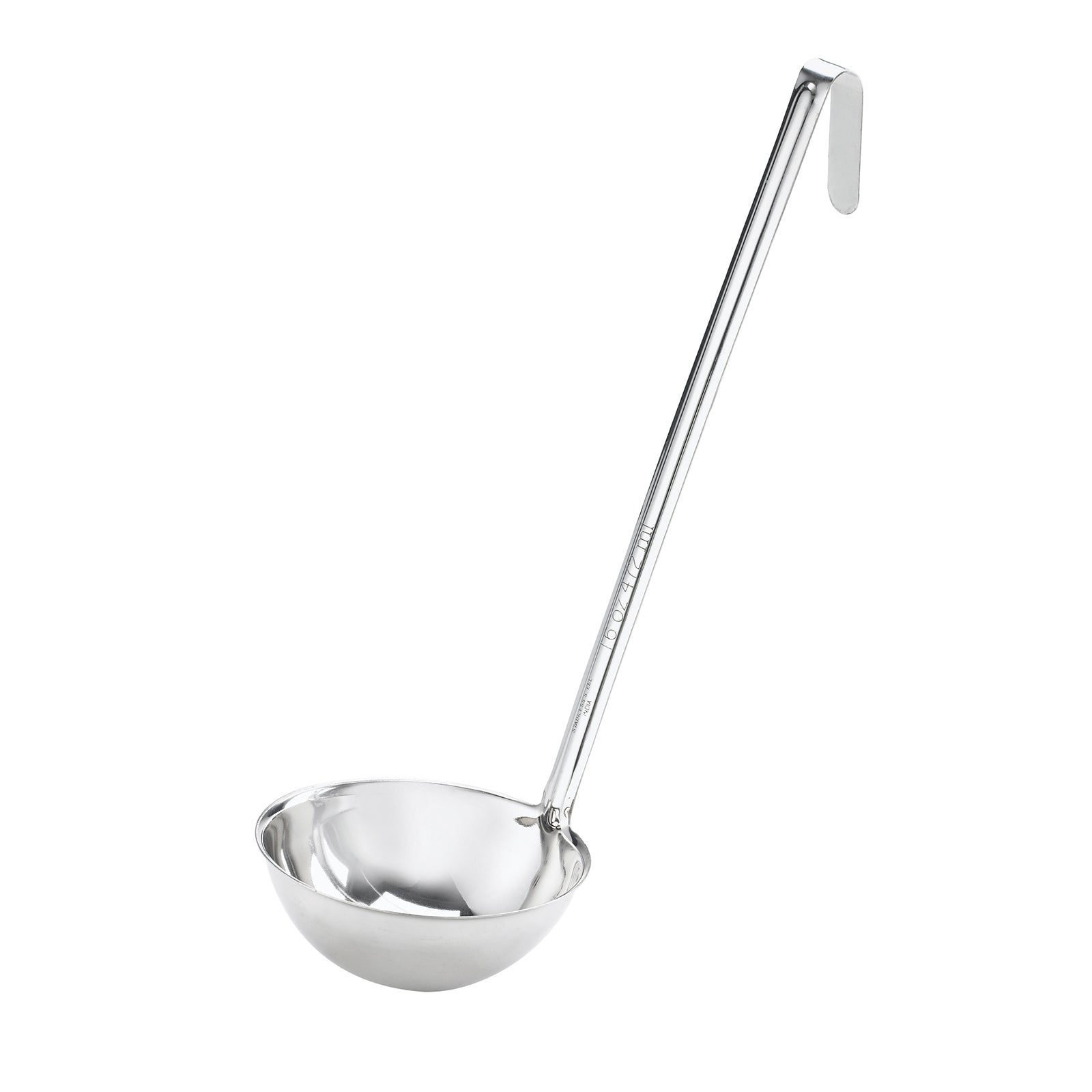 Browne Optima 4 Oz Stainless Steel Ladle with Ergonomic Grooved Handle - Perfect for Soup, Sauce & Cooking in Professional Kitchens & Home Use