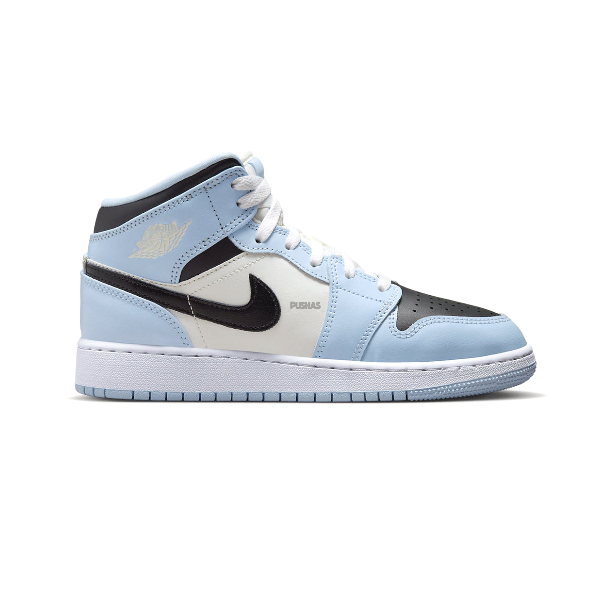 Air Jordan 1 Mid 'Ice Blue' GS Sneakers for Girls (2022) - Comfortable Basketball Shoes for School, Sports & Casual Wear