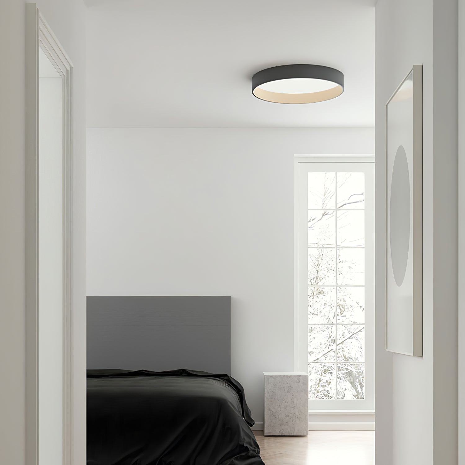 Modern Duo Round Ceiling Lamp - 2 Pack LED Flush Mount Lighting Fixture for Bedroom, Living Room, Kitchen & Hallway - Energy Efficient Dimmable Indoor Light