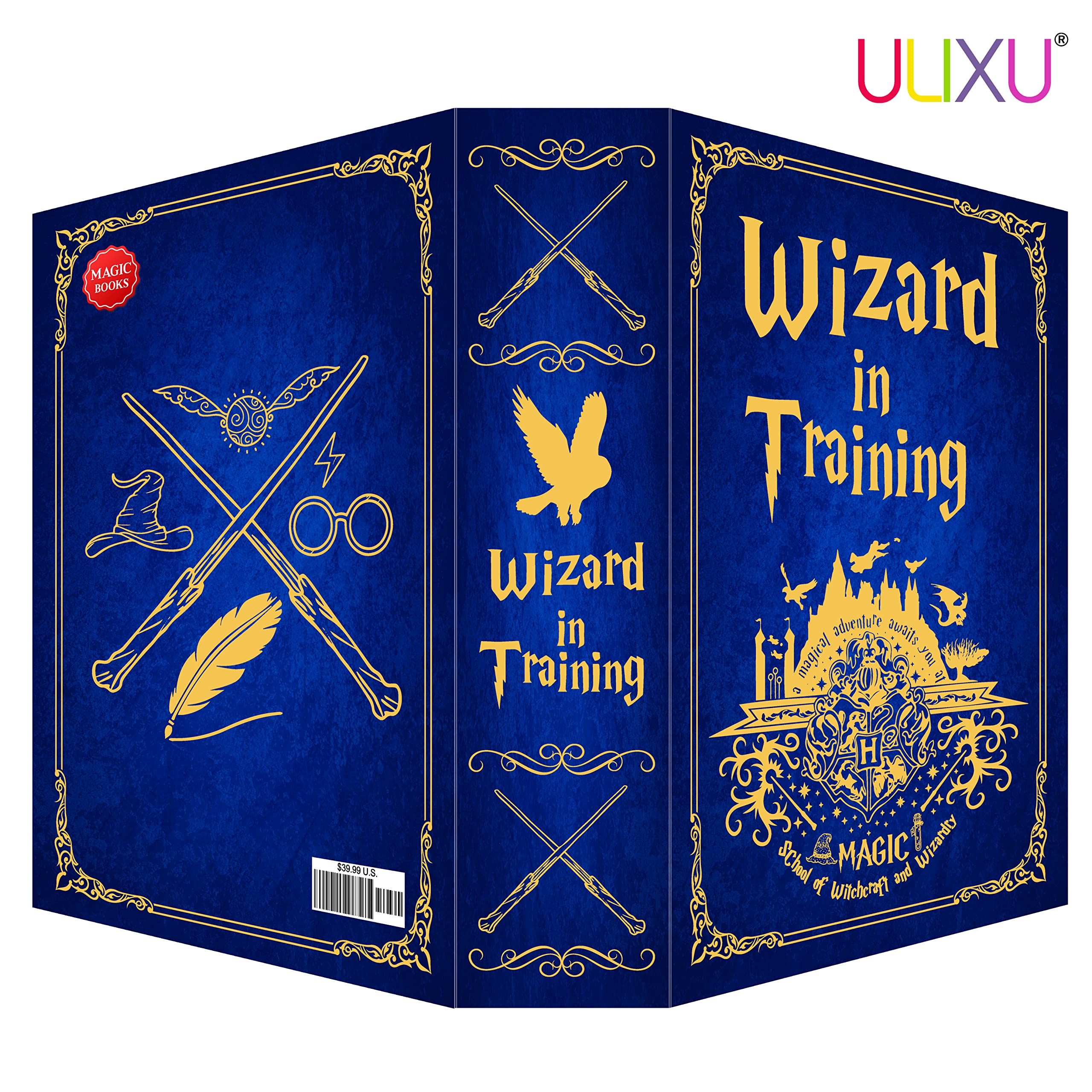 Wizard in Training Book Safe with Real Pages - Combination Lock Hidden Storage Box, Portable Metal Secret Safe for Money, Jewelry & Valuables - Perfect for Home, Office & Travel Security