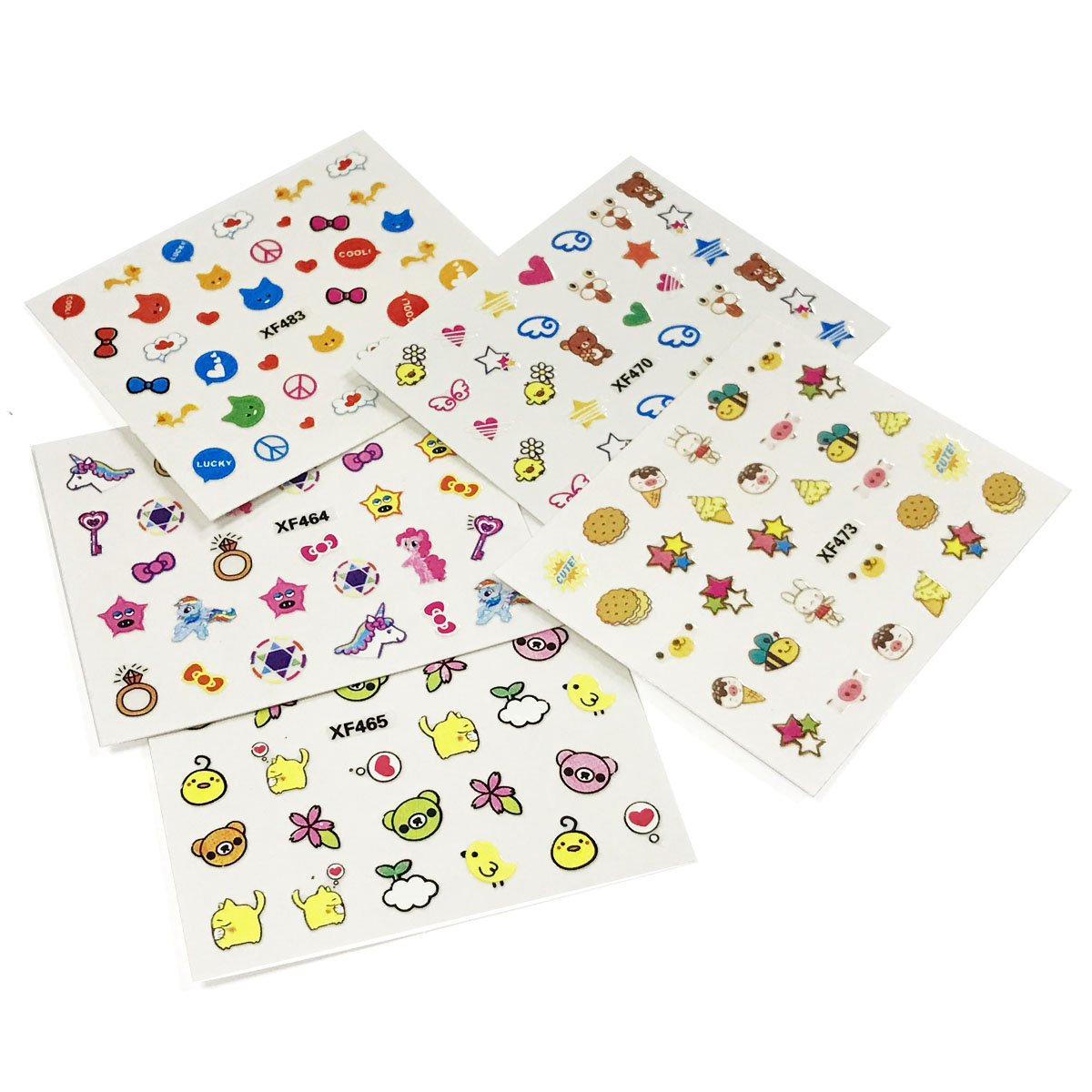 ALLYDREW Funky Cute 3D Nail Art Stickers - 10 Sheets with 300+ Unique Nail Decals for DIY Manicure | Perfect for Parties, Weddings, Salons & Everyday Nail Art Designs