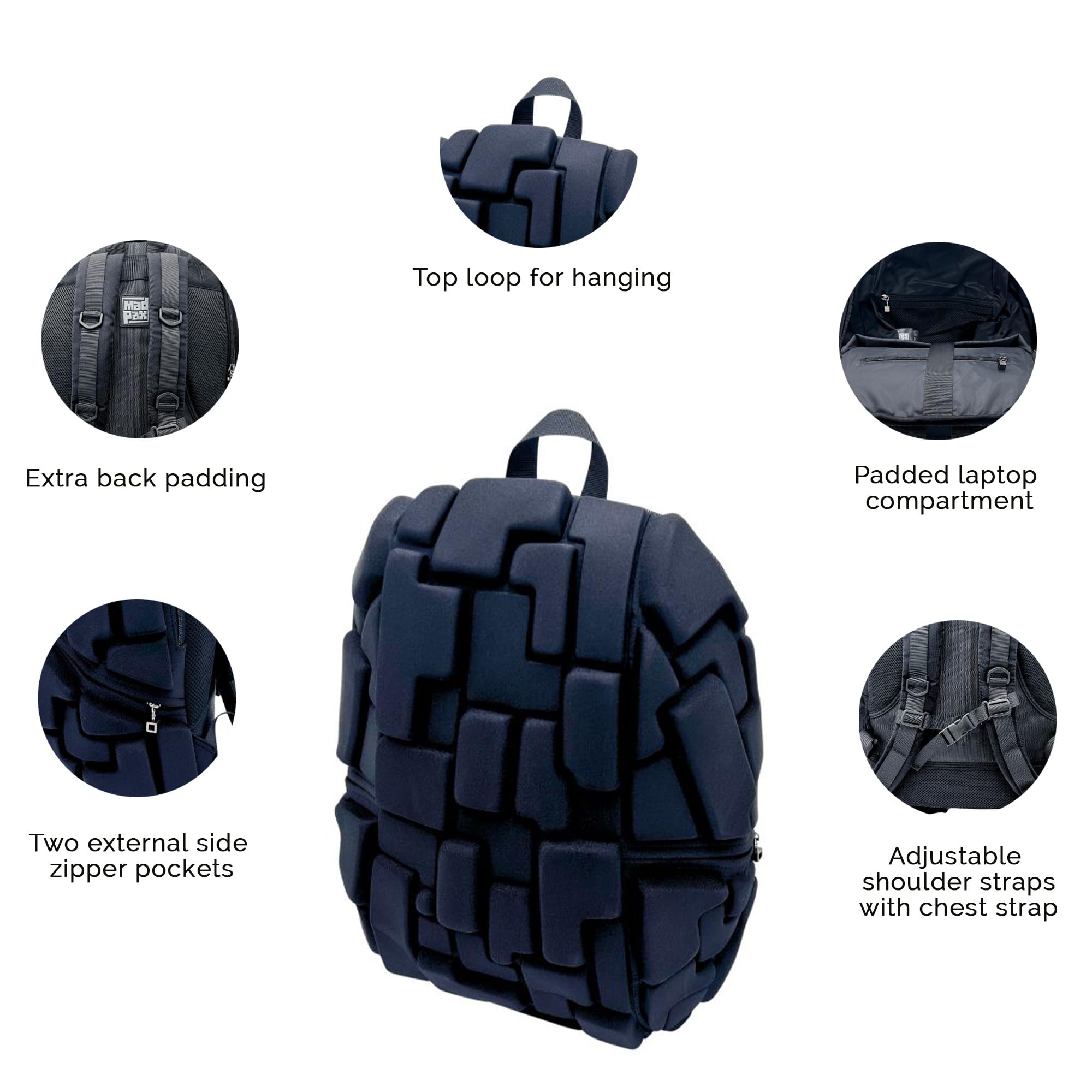 Blok Milky Way Black 15 Inch Laptop Backpack - Stylish Unisex Travel Bag with Large Storage for Men & Women | Perfect for Commuting, Business Trips & College Use