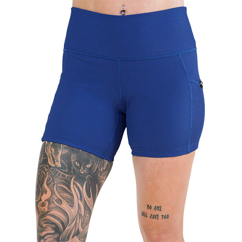 Men's Ribbed Navy Shorts - Comfortable Stretch Fit for Gym, Running & Casual Wear