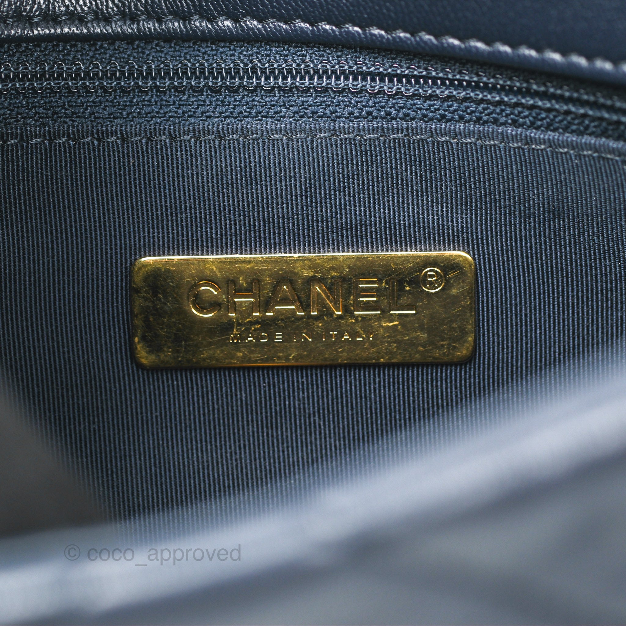 Chanel 19 Small Navy Blue Goatskin Leather Bag with Mixed Gold & Silver Hardware - Luxury Crossbody Purse for Women, Perfect for Date Night & Evening Events