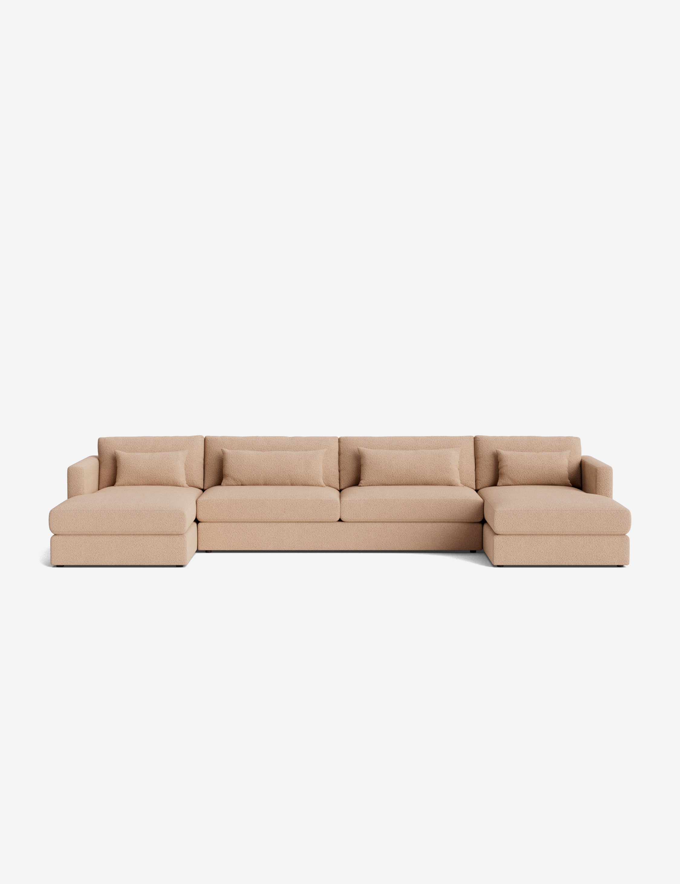Durham U-Shaped Sectional Sofa - Modern L-Shaped Couch for Living Room, Family Room & Home Theater | Comfortable Fabric Sofa Set with Reversible Chaise