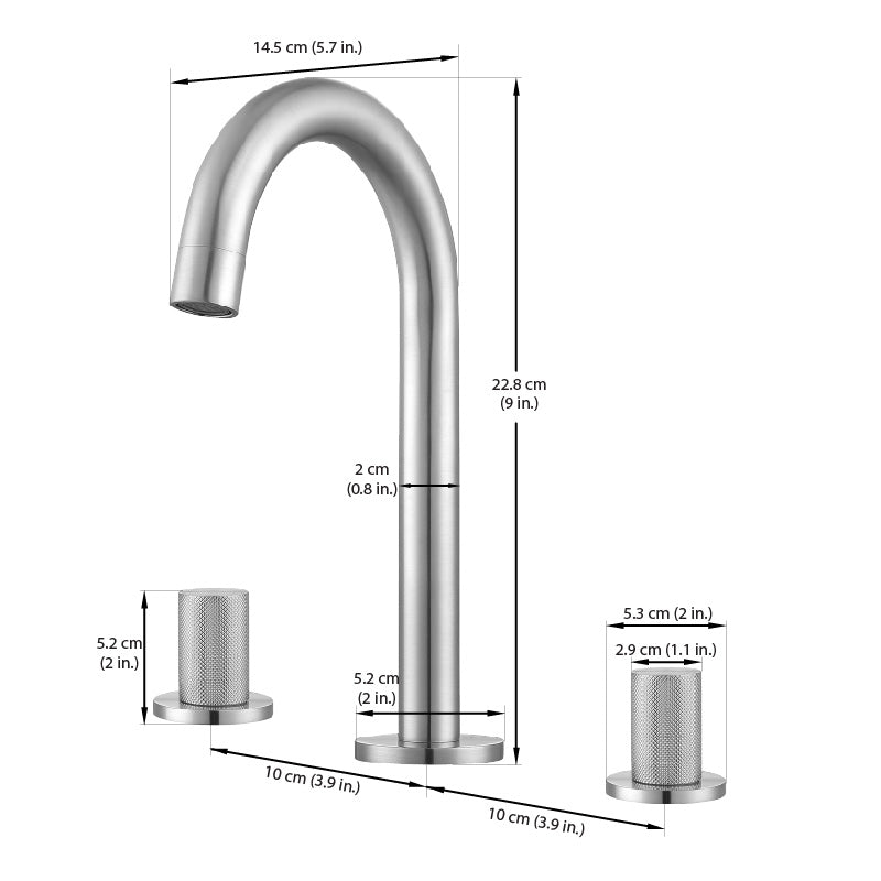 Ancona Industria Series Widespread Bathroom Faucet in Brushed Nickel - Modern Waterfall Design for Vanity Sinks, Powder Rooms & Guest Bathrooms