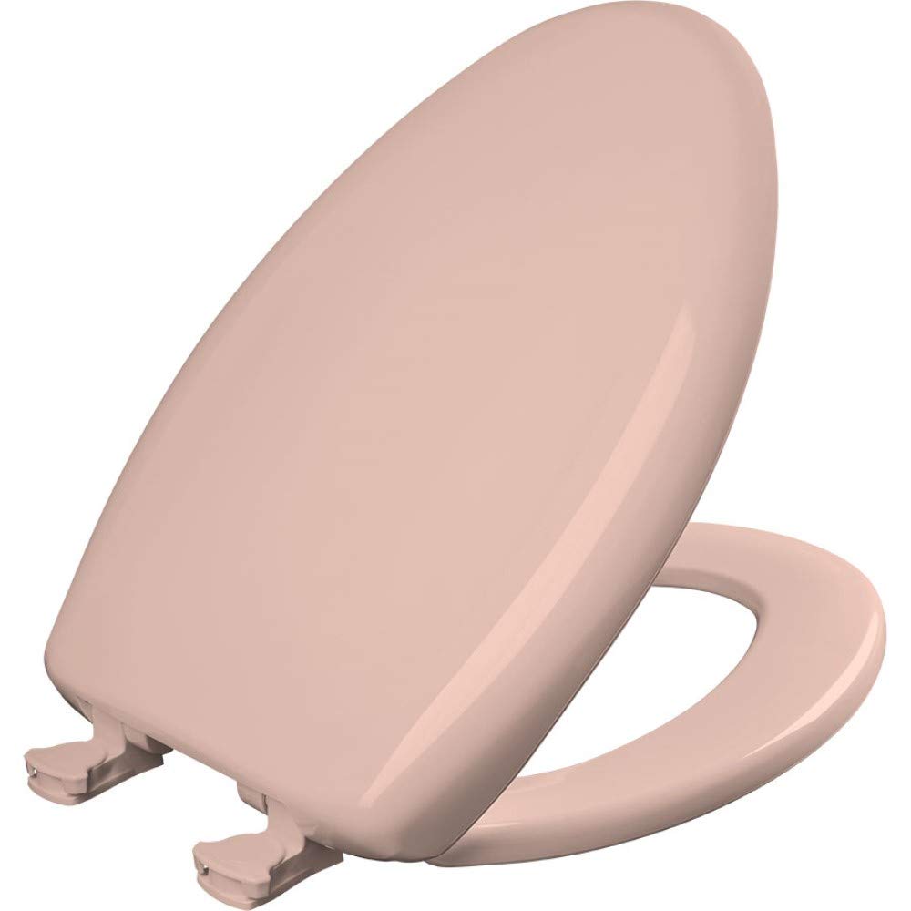 Bemis Classic Colors Slow Close Toilet Seat - Easy Clean Hinges & Durable Plastic - Elongated Toilet Seat in Venetian Pink - Perfect for Bathroom Upgrade & Home Renovation