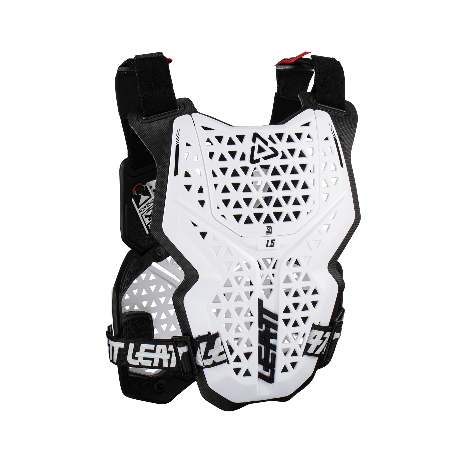 Leatt 1.5 Chest Protector - Lightweight Motocross Body Armor for MX/ATV/Dirt Bike Riding - White