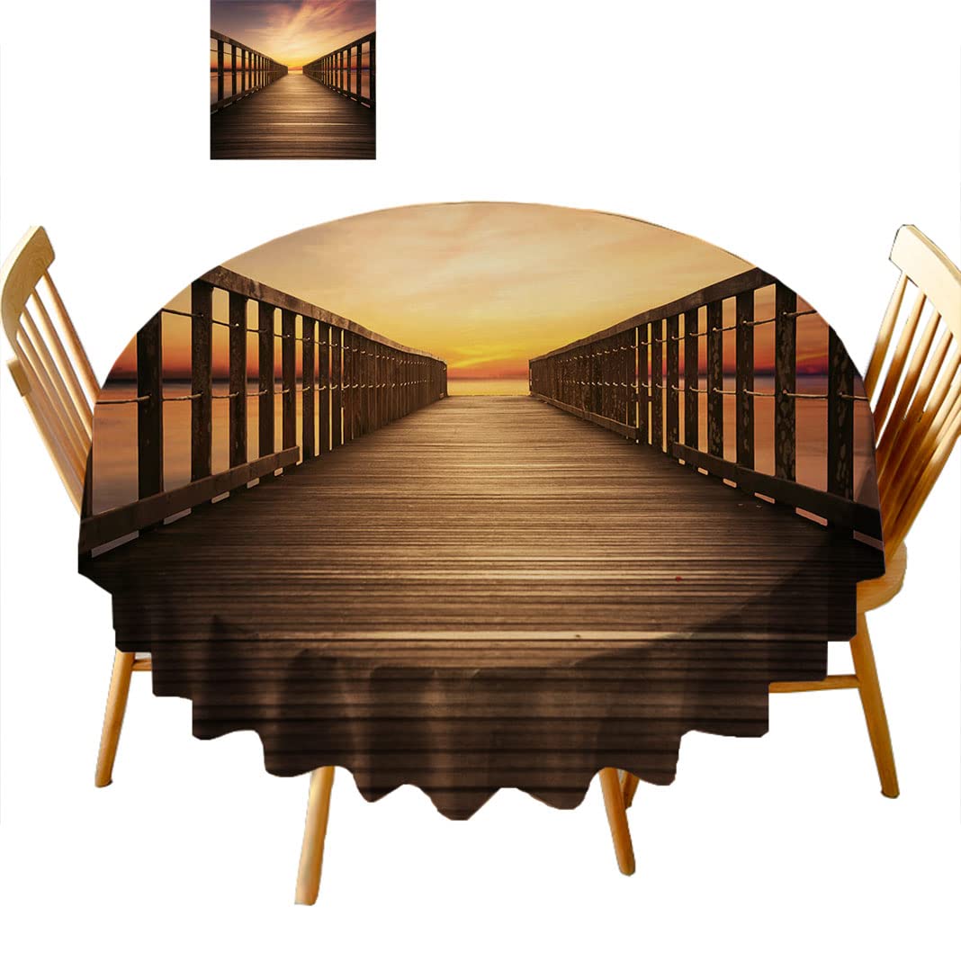 Round Tablecloths 36 Inch - Premium Fabric Table Cover for Coffee & Tea Tables (B43GL) - Perfect for Dining, Parties, and Home Decor