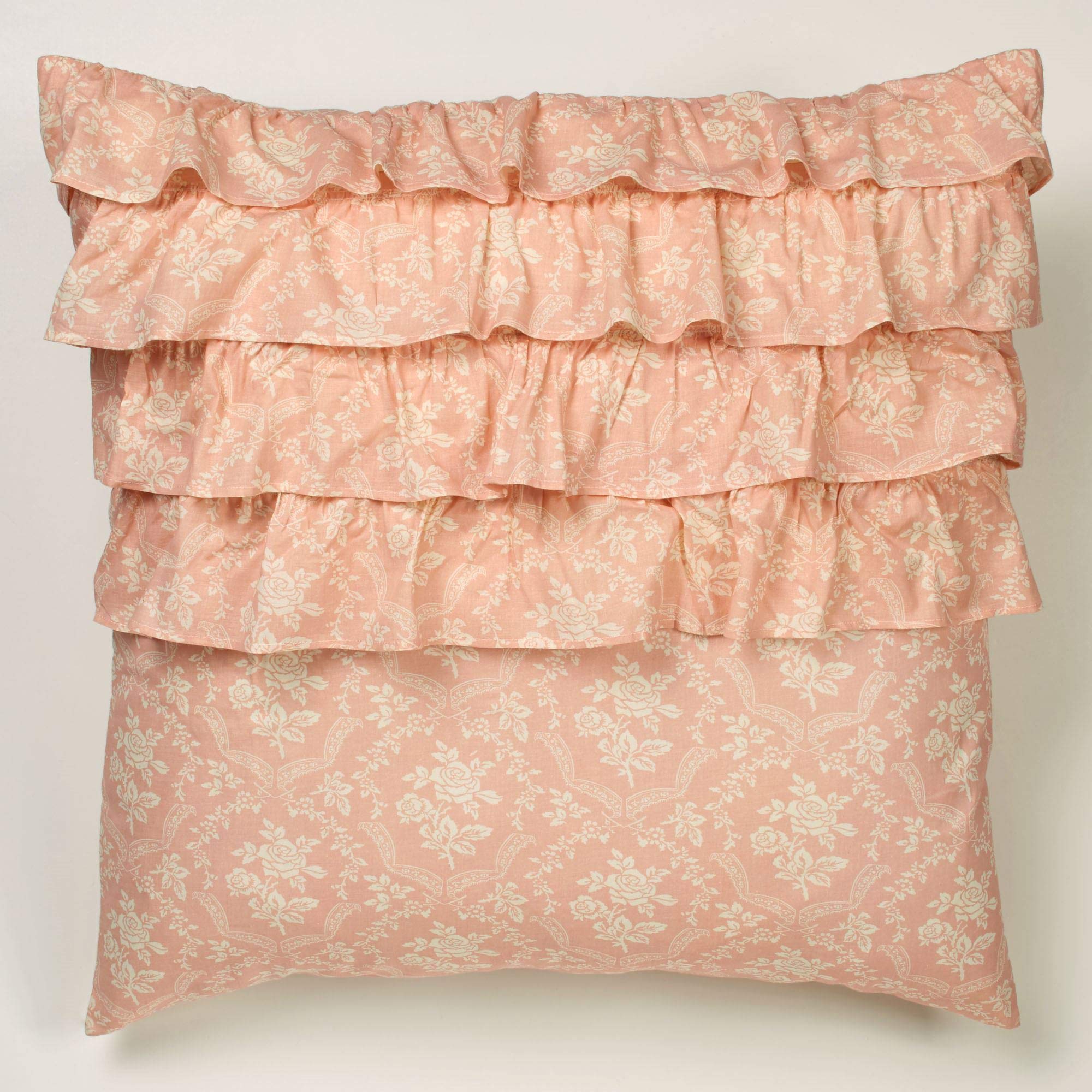 Touch of Class Daydream Ruffled Sham Rose European Pillowcase - Elegant Bedding for Master Bedroom, Guest Room & Home Decor